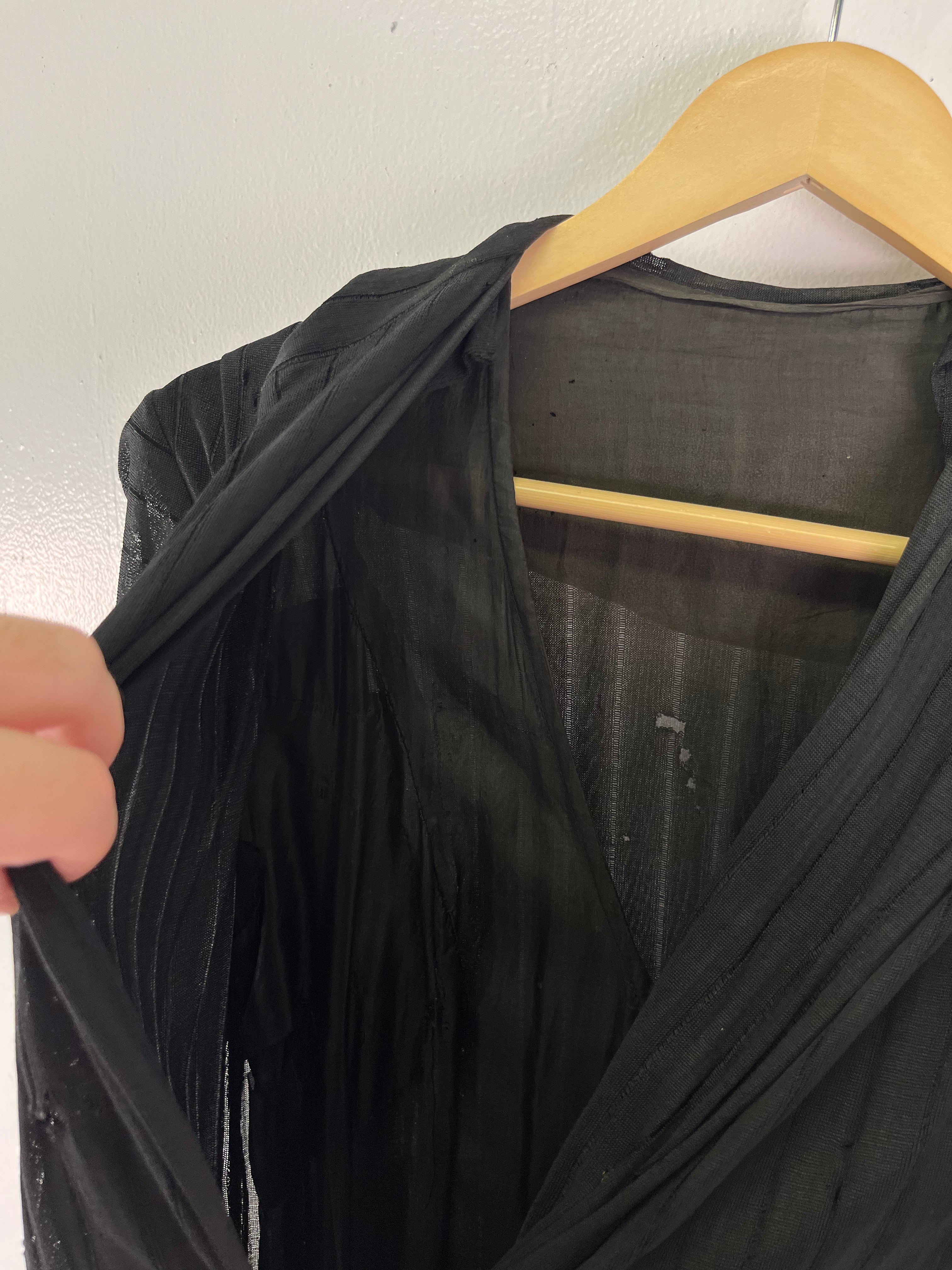 1920s French Distressed Flapper Dress - Black/Faded Black