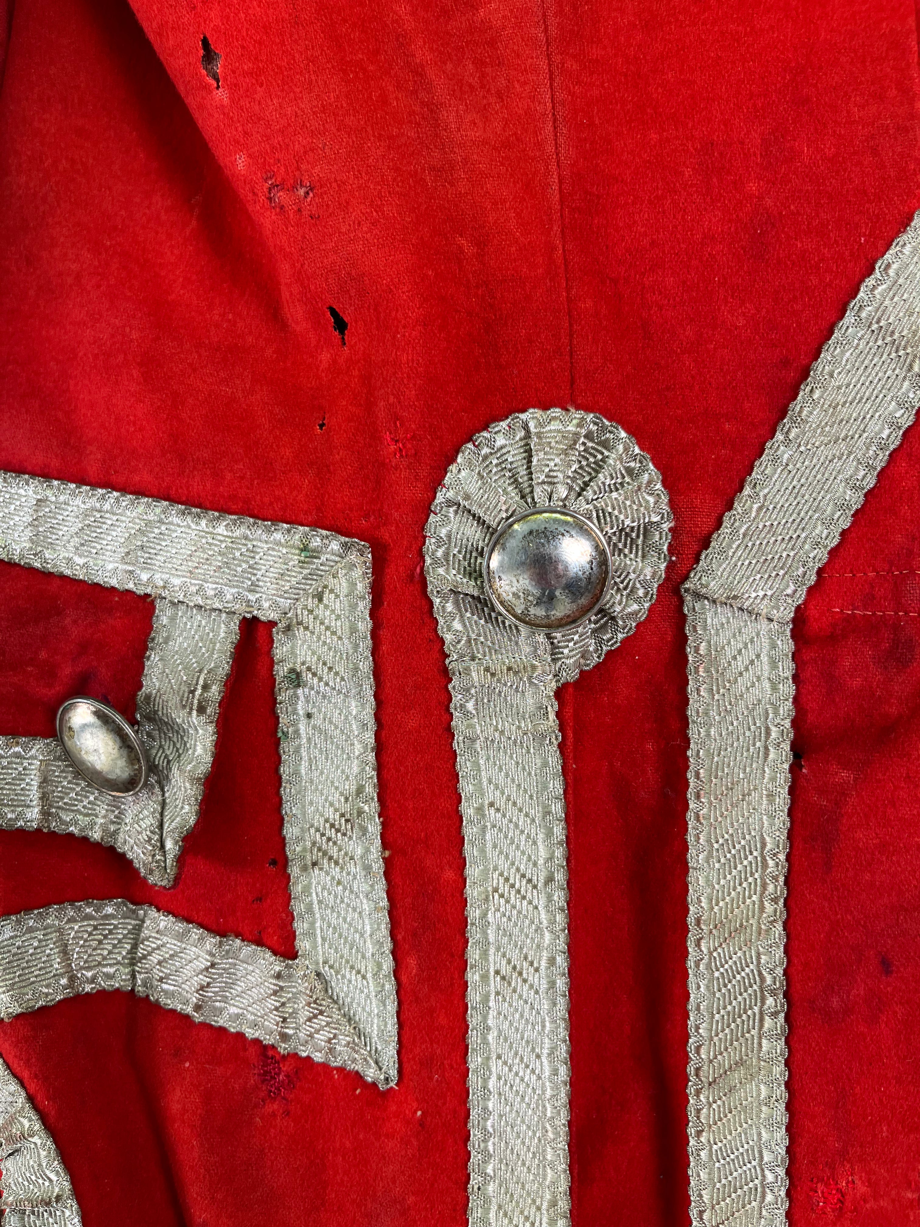 19th Century (1800s) Swiss Guard Church Uniform/Jacket with Sash - Deep Red - 38S