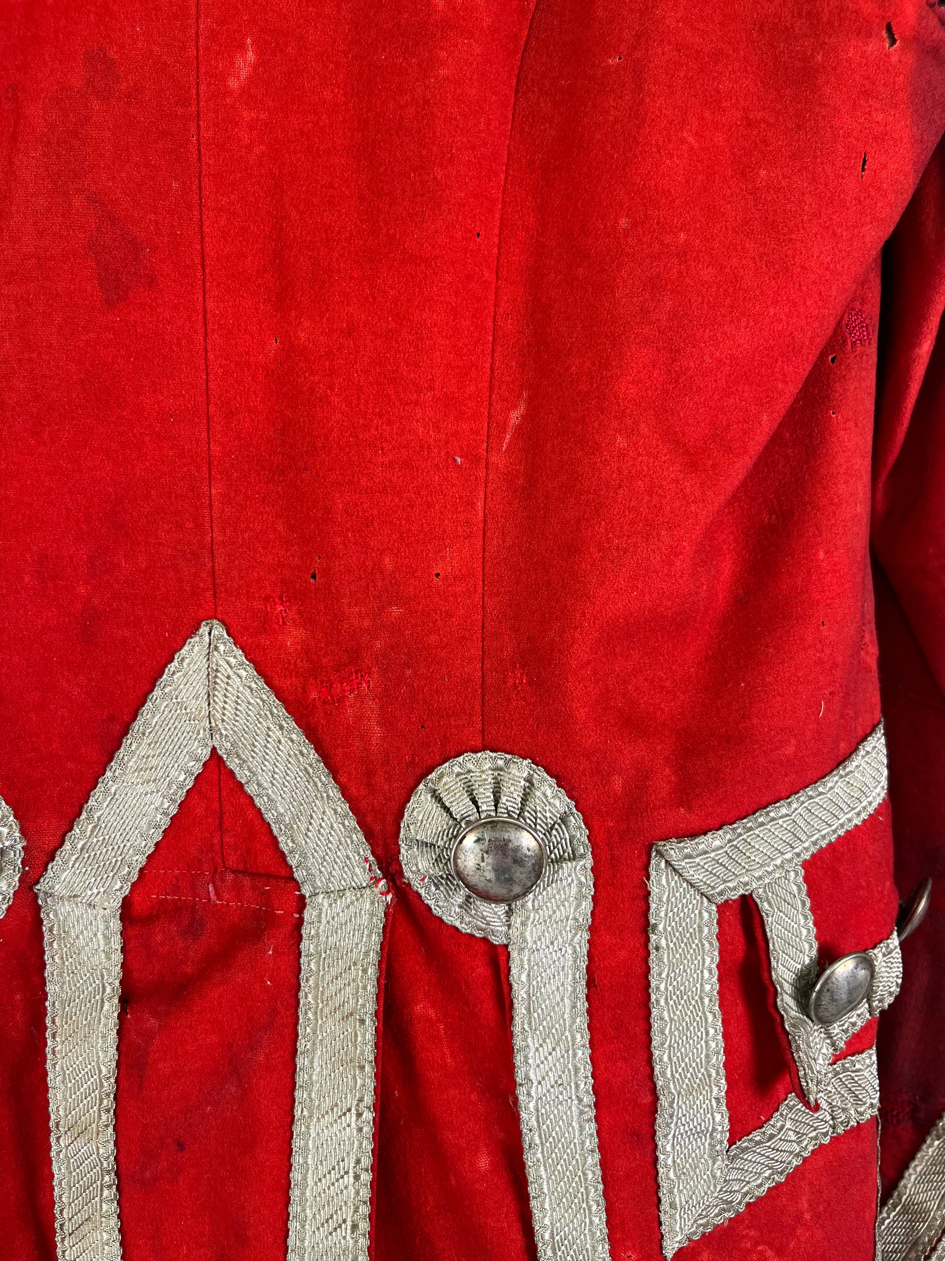 19th Century (1800s) Swiss Guard Church Uniform/Jacket with Sash - Deep Red - 38S