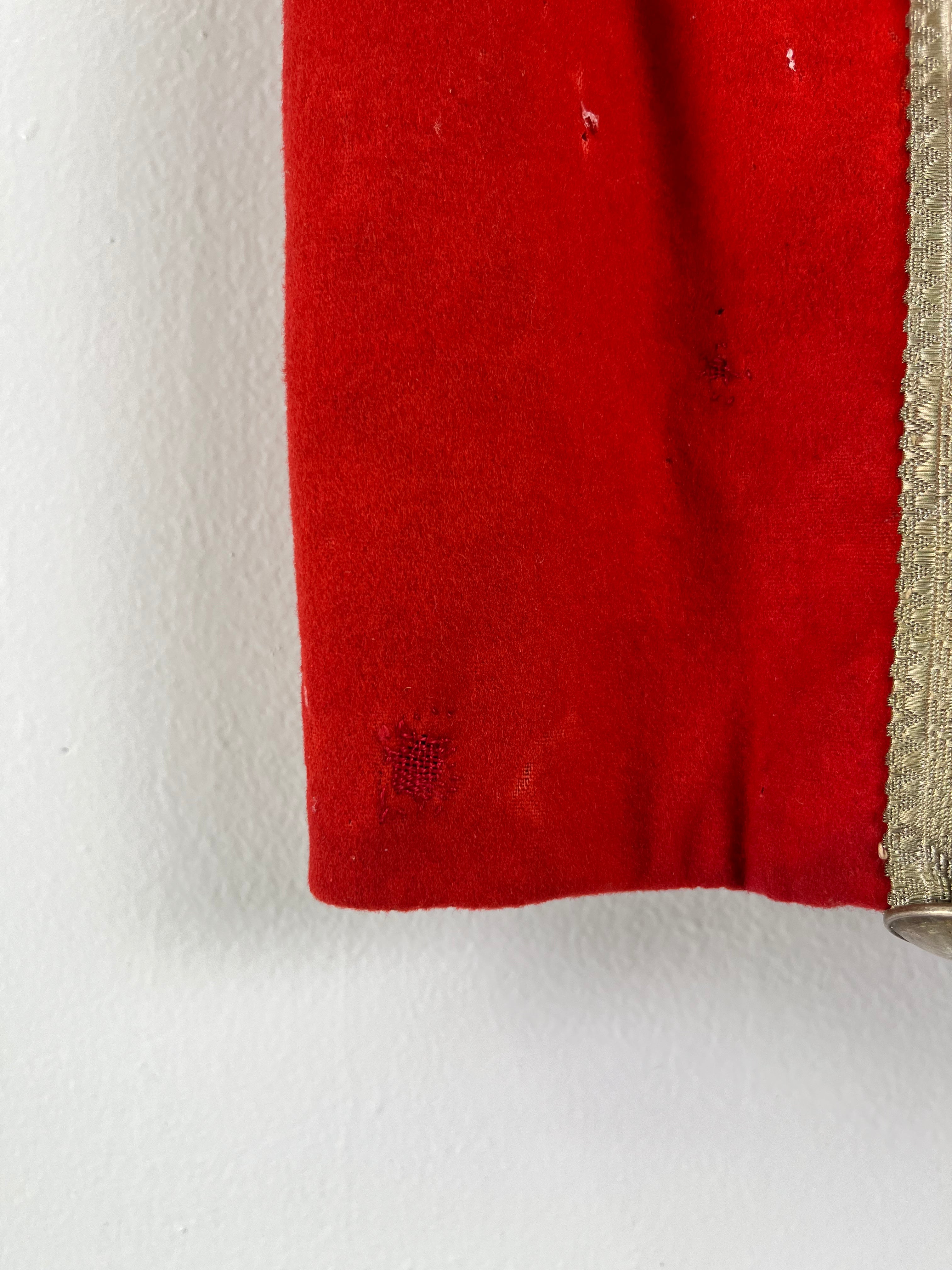 19th Century (1800s) Swiss Guard Church Uniform/Jacket with Sash - Deep Red - 38S