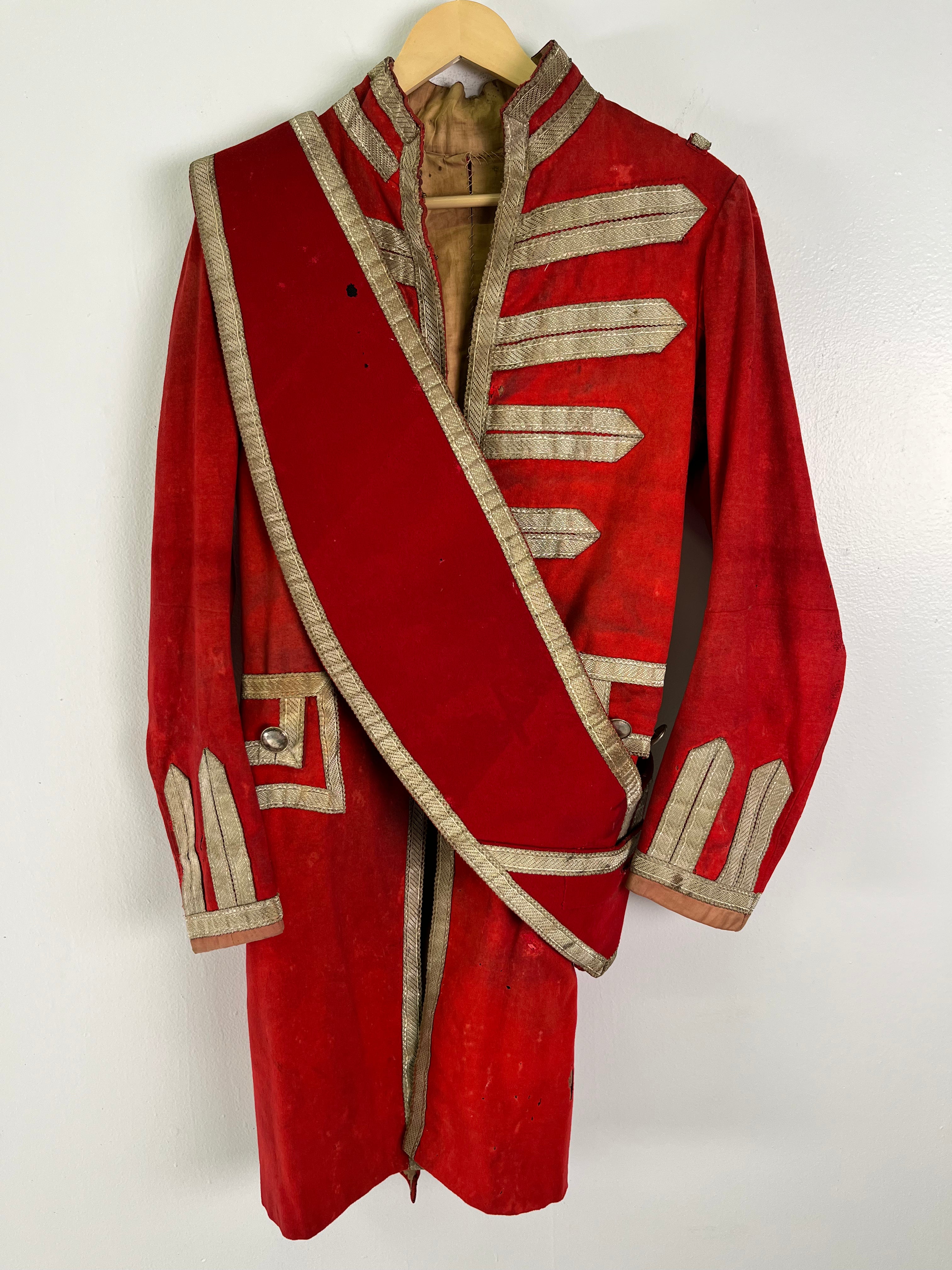 19th Century (1800s) Swiss Guard Church Uniform/Jacket with Sash - Deep Red - 38S