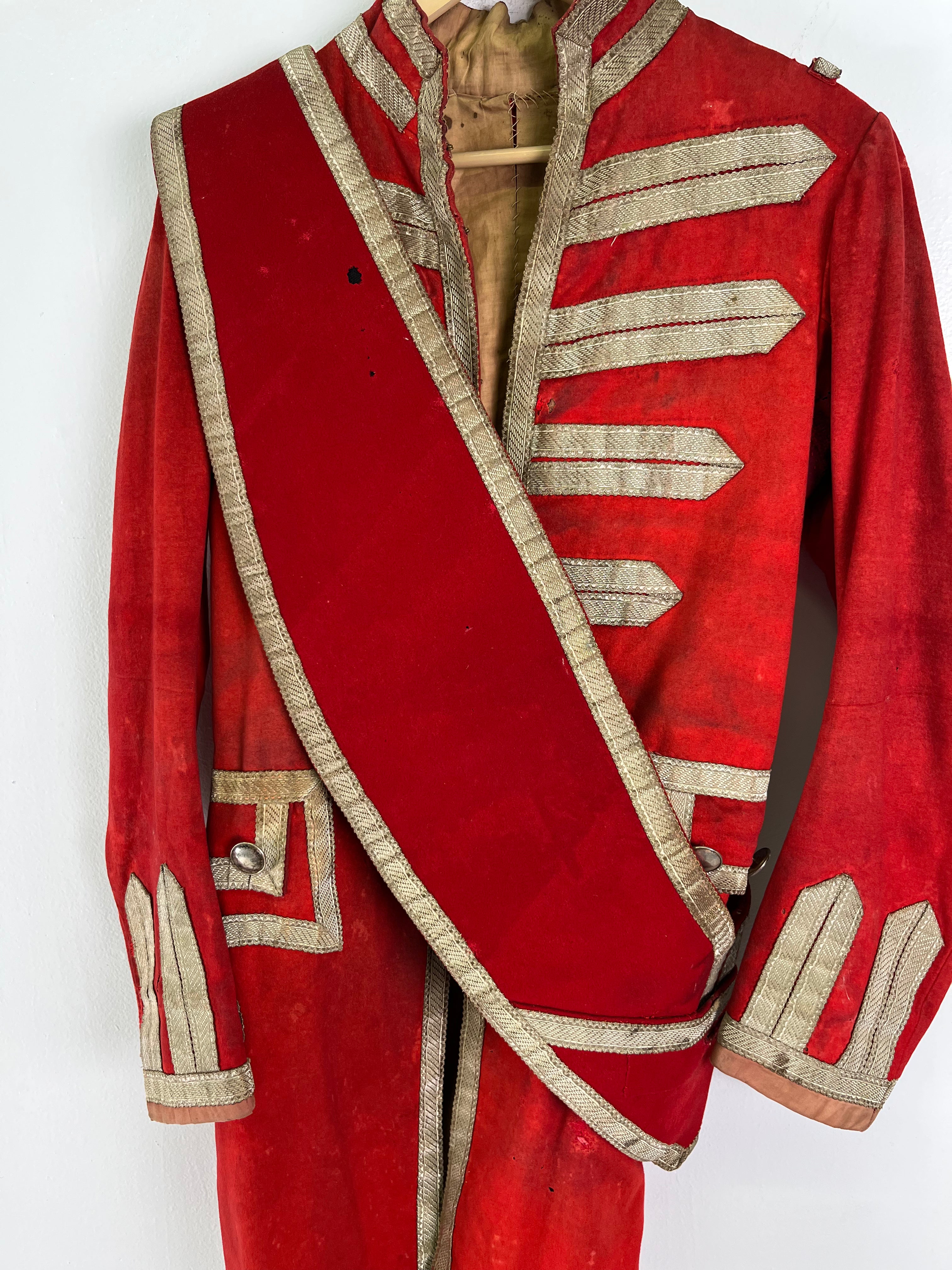 19th Century (1800s) Swiss Guard Church Uniform/Jacket with Sash - Deep Red - 38S