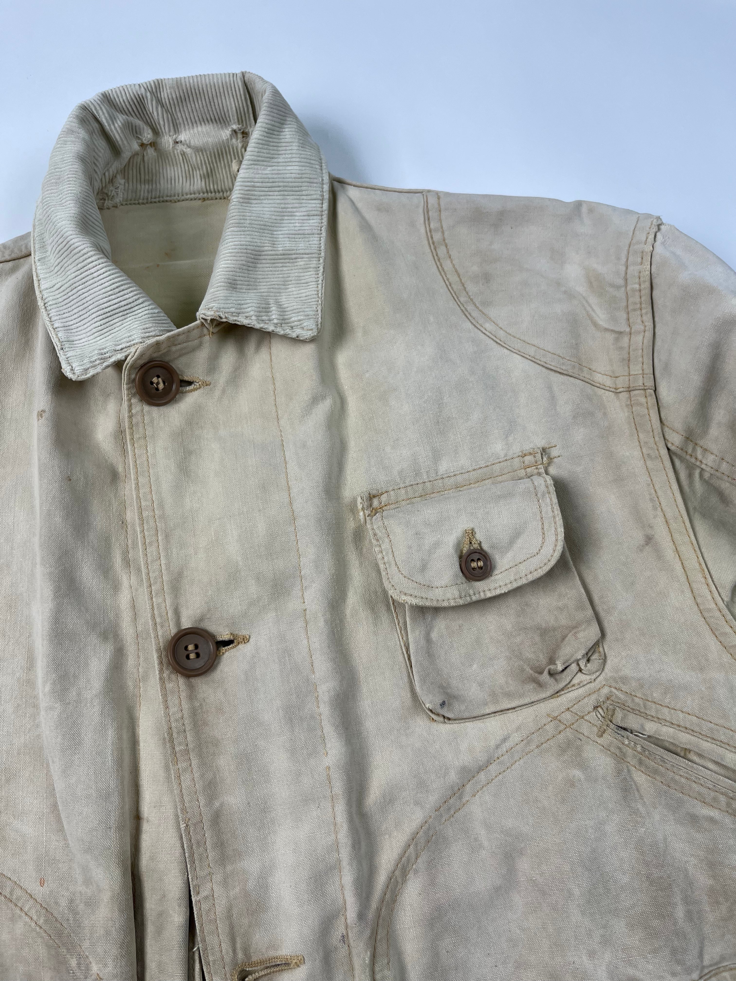 1960s Distressed Ducks Unlimited Canvas Hunting Jacket - Tan - L
