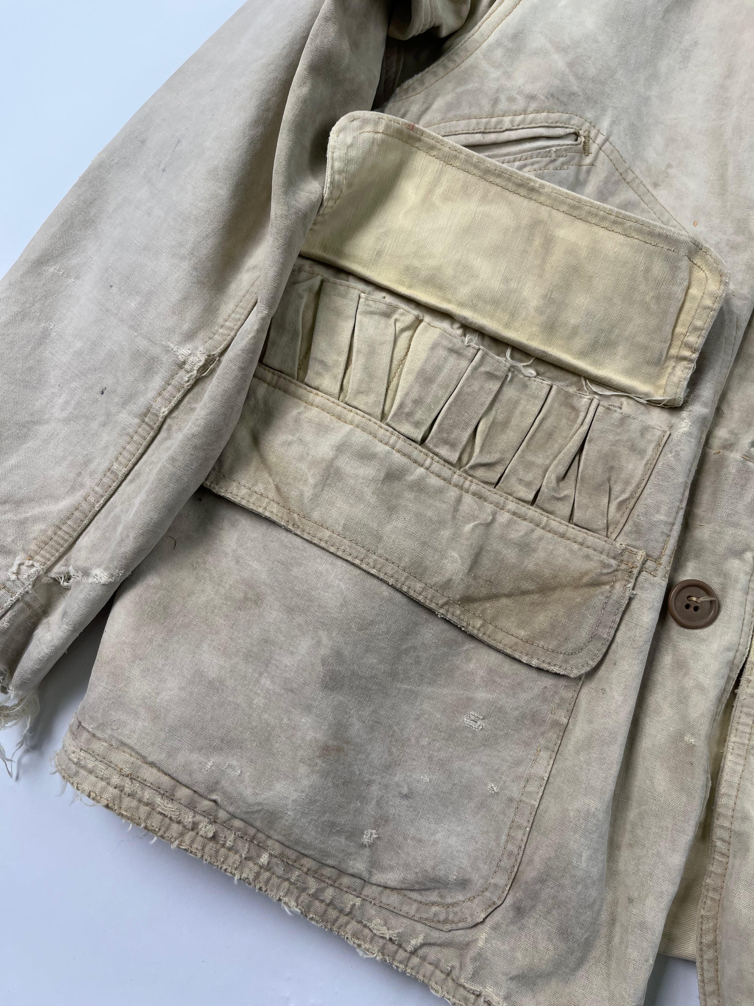 1960s Distressed Ducks Unlimited Canvas Hunting Jacket - Tan - L
