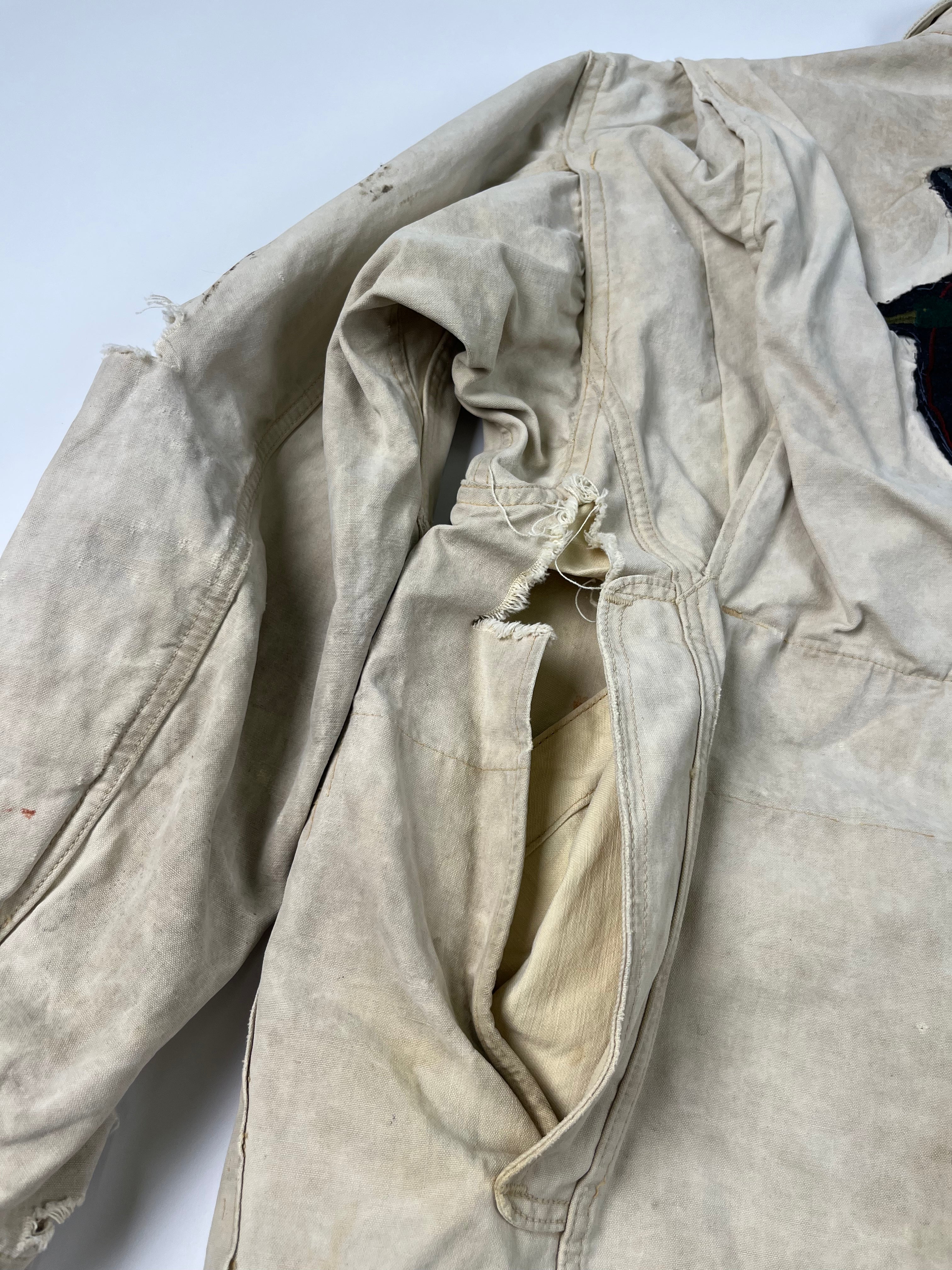 1960s Distressed Ducks Unlimited Canvas Hunting Jacket - Tan - L