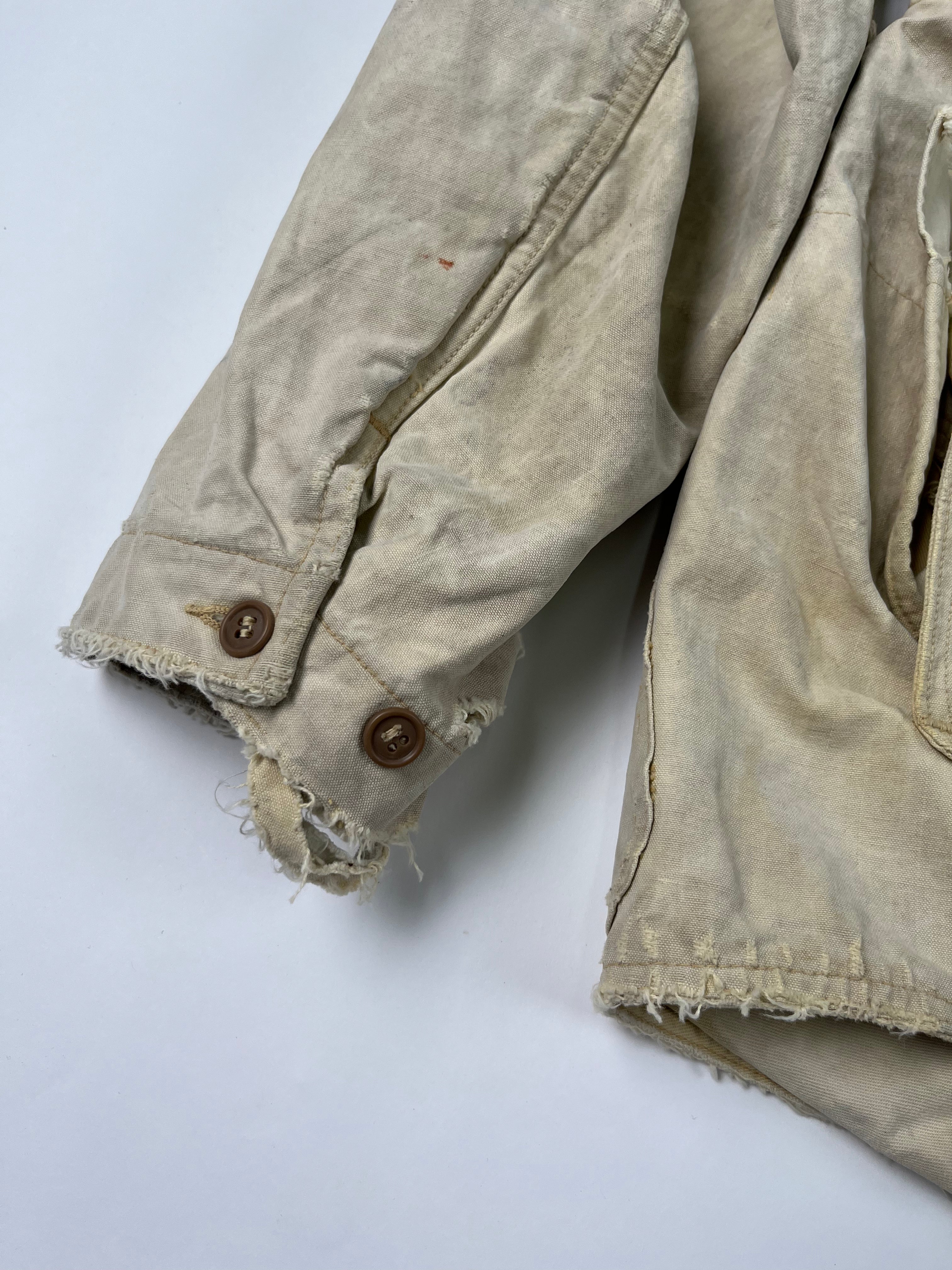 1960s Distressed Ducks Unlimited Canvas Hunting Jacket - Tan - L