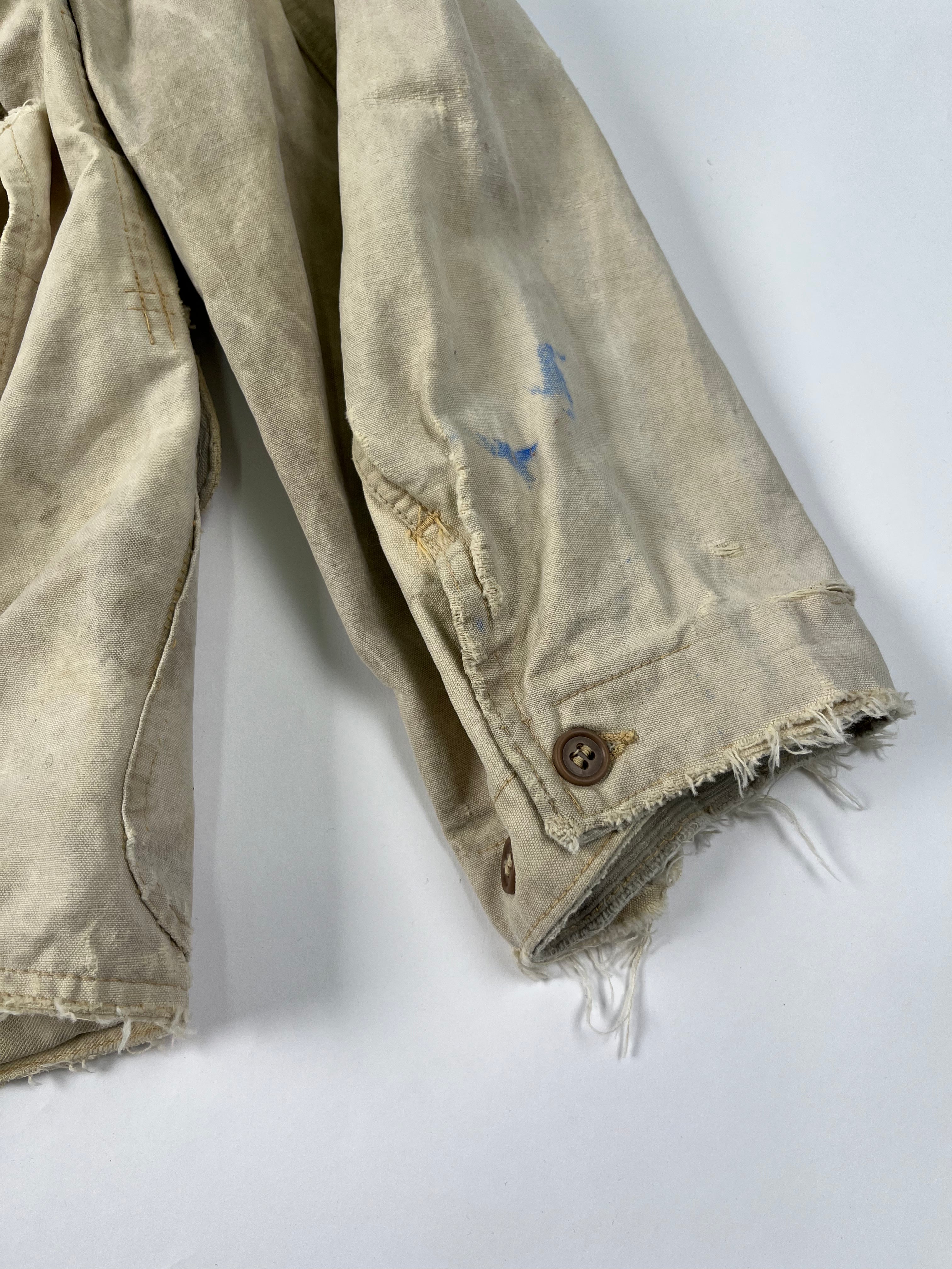 1960s Distressed Ducks Unlimited Canvas Hunting Jacket - Tan - L