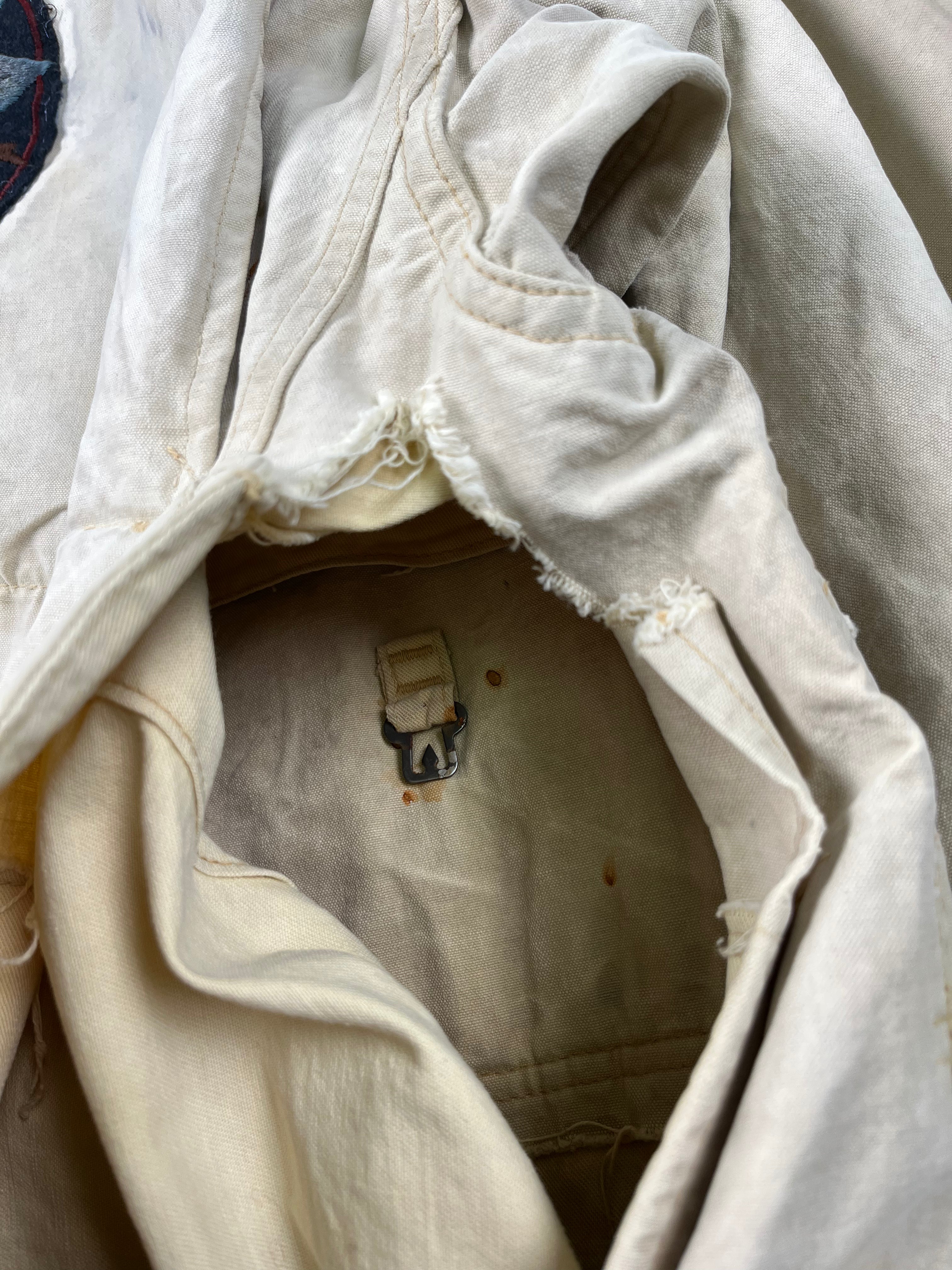 1960s Distressed Ducks Unlimited Canvas Hunting Jacket - Tan - L