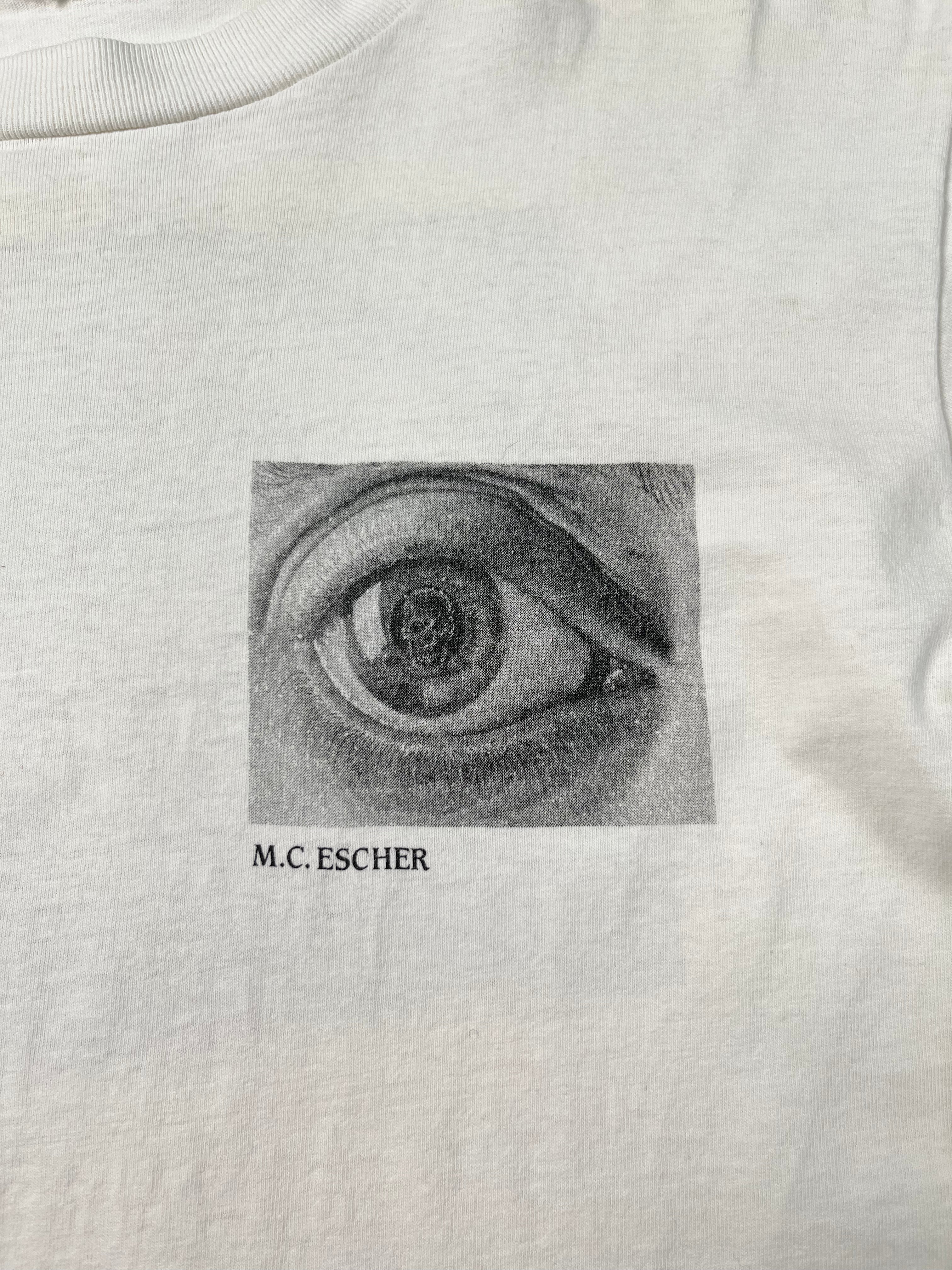1991 MC Escher 'Skull in Eye' Longsleeve T-Shirt - White - L