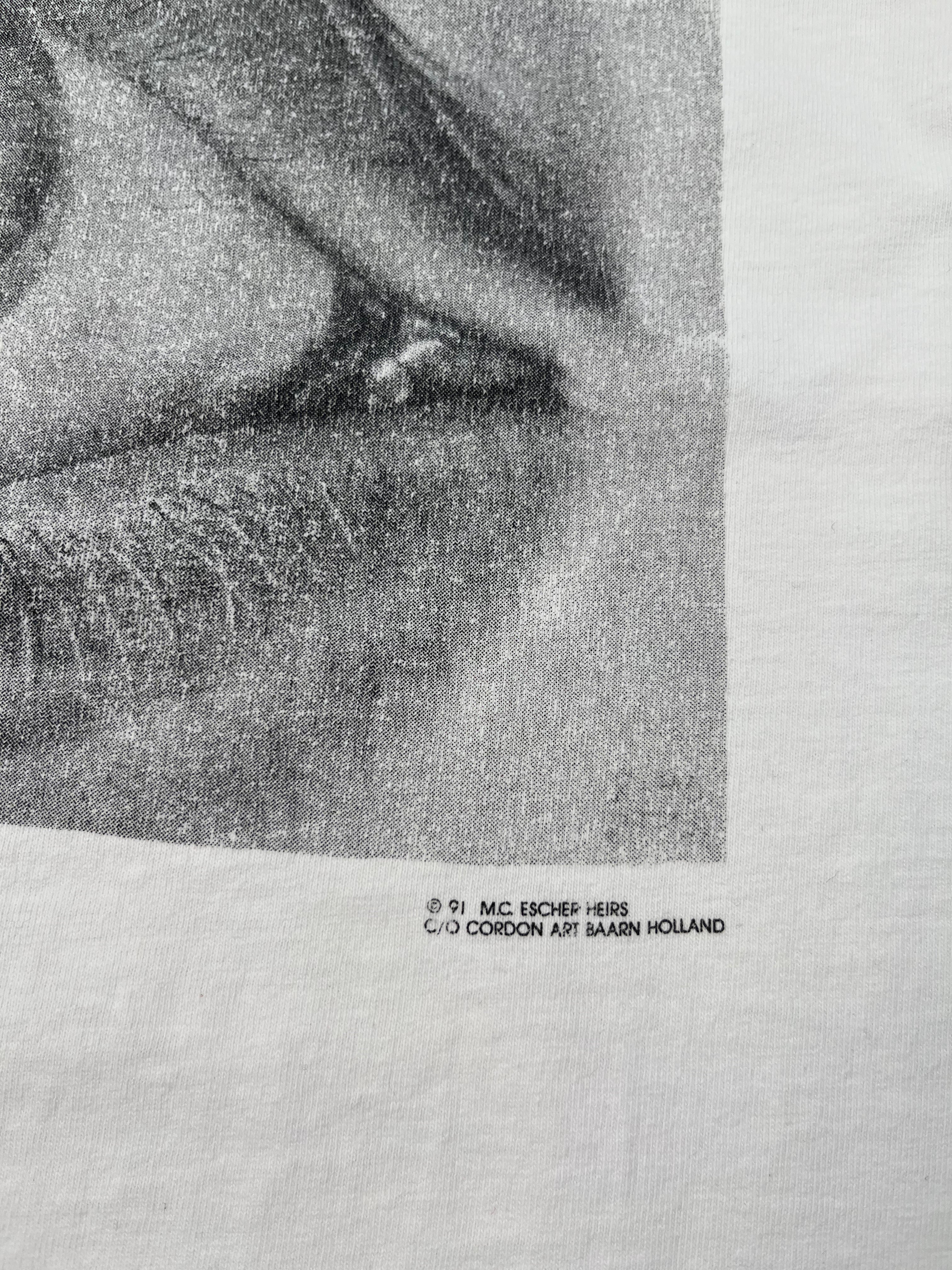 1991 MC Escher 'Skull in Eye' Longsleeve T-Shirt - White - L