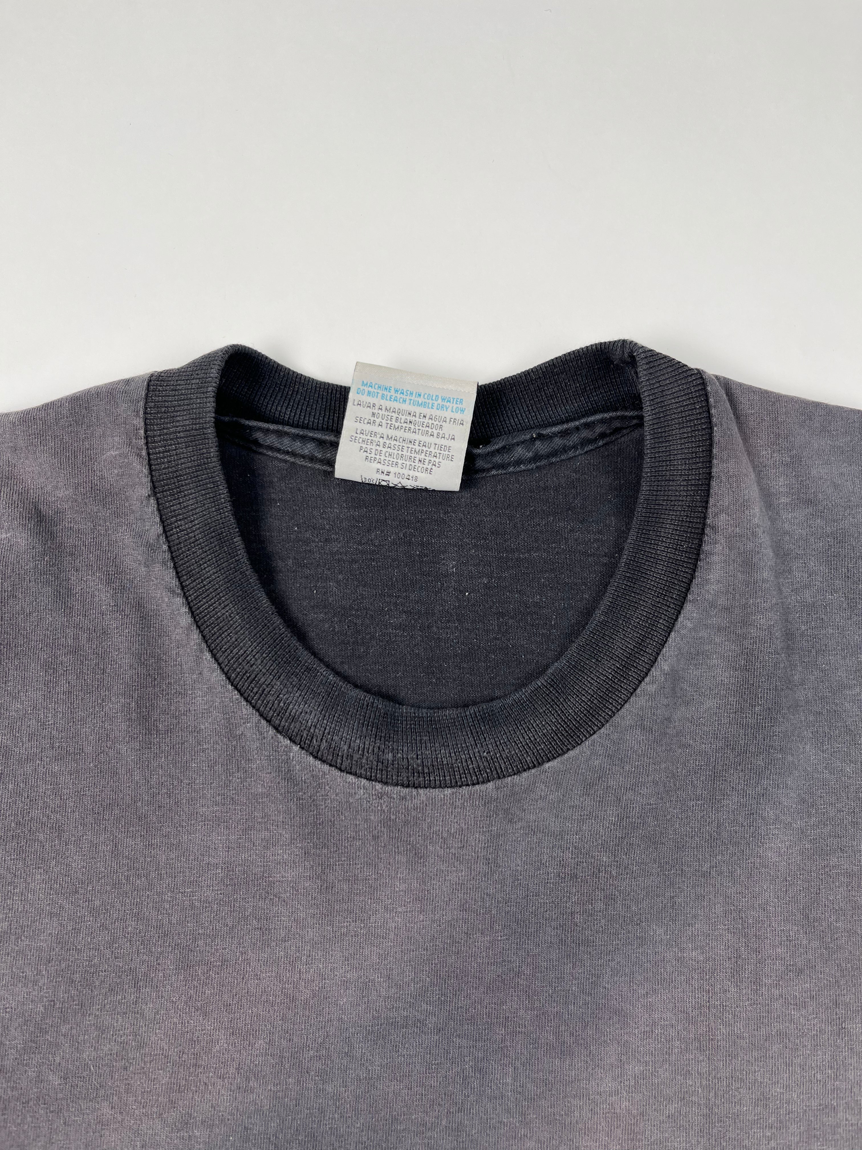 1990s Distressed 'Crossbody Fade' Longsleeve - Faded Black - XL/XLT