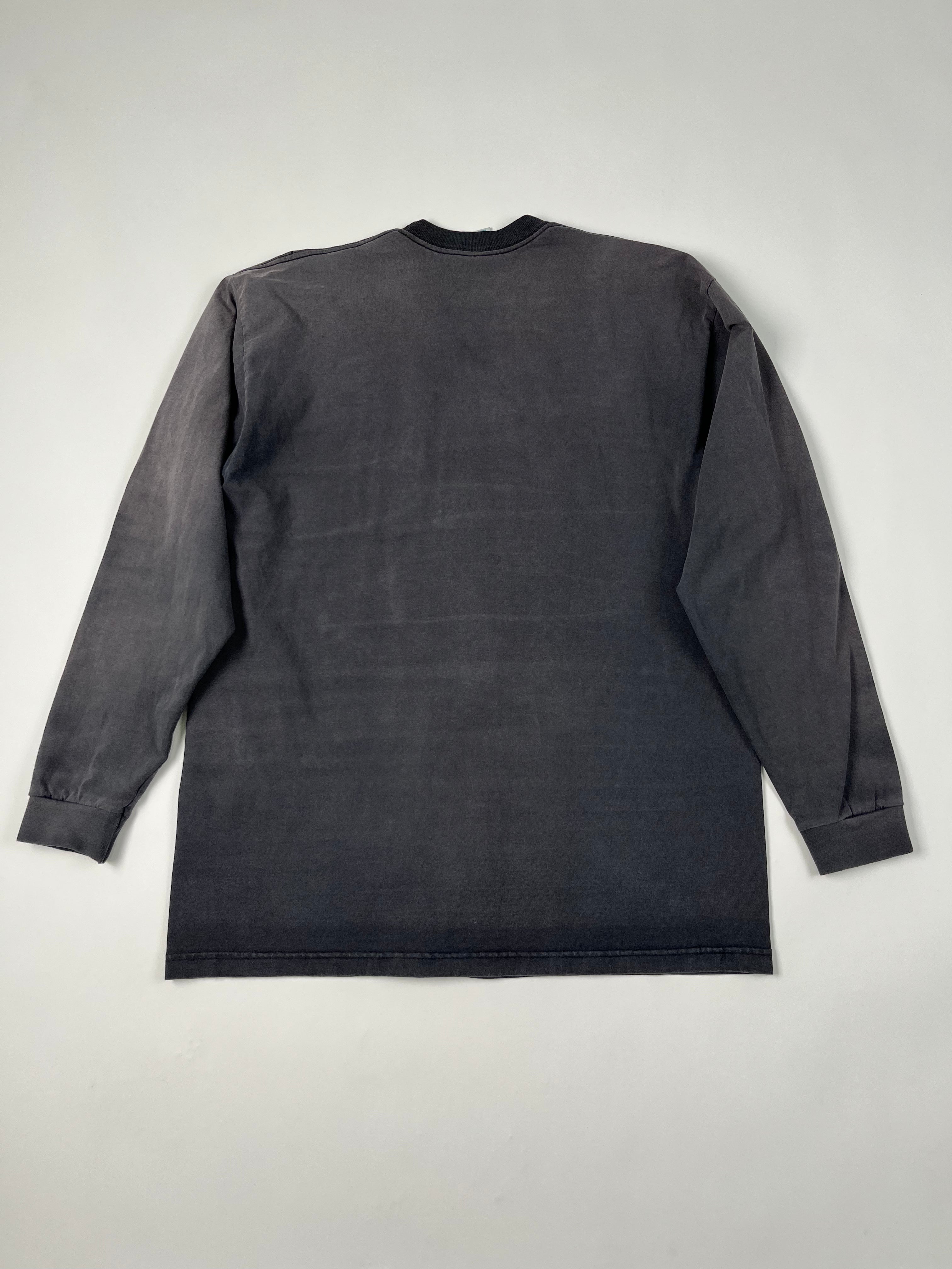1990s Distressed 'Crossbody Fade' Longsleeve - Faded Black - XL/XLT