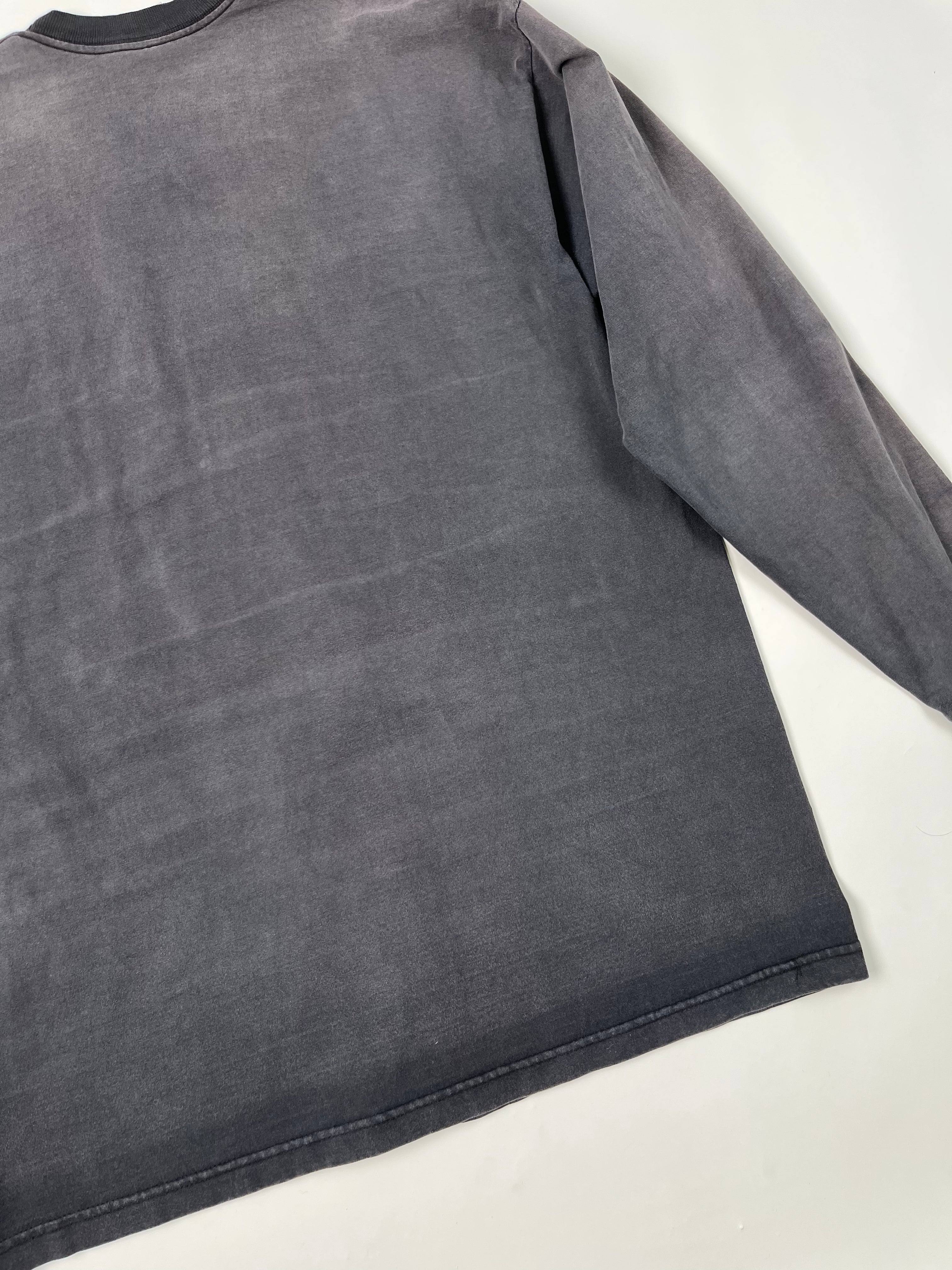 1990s Distressed 'Crossbody Fade' Longsleeve - Faded Black - XL/XLT