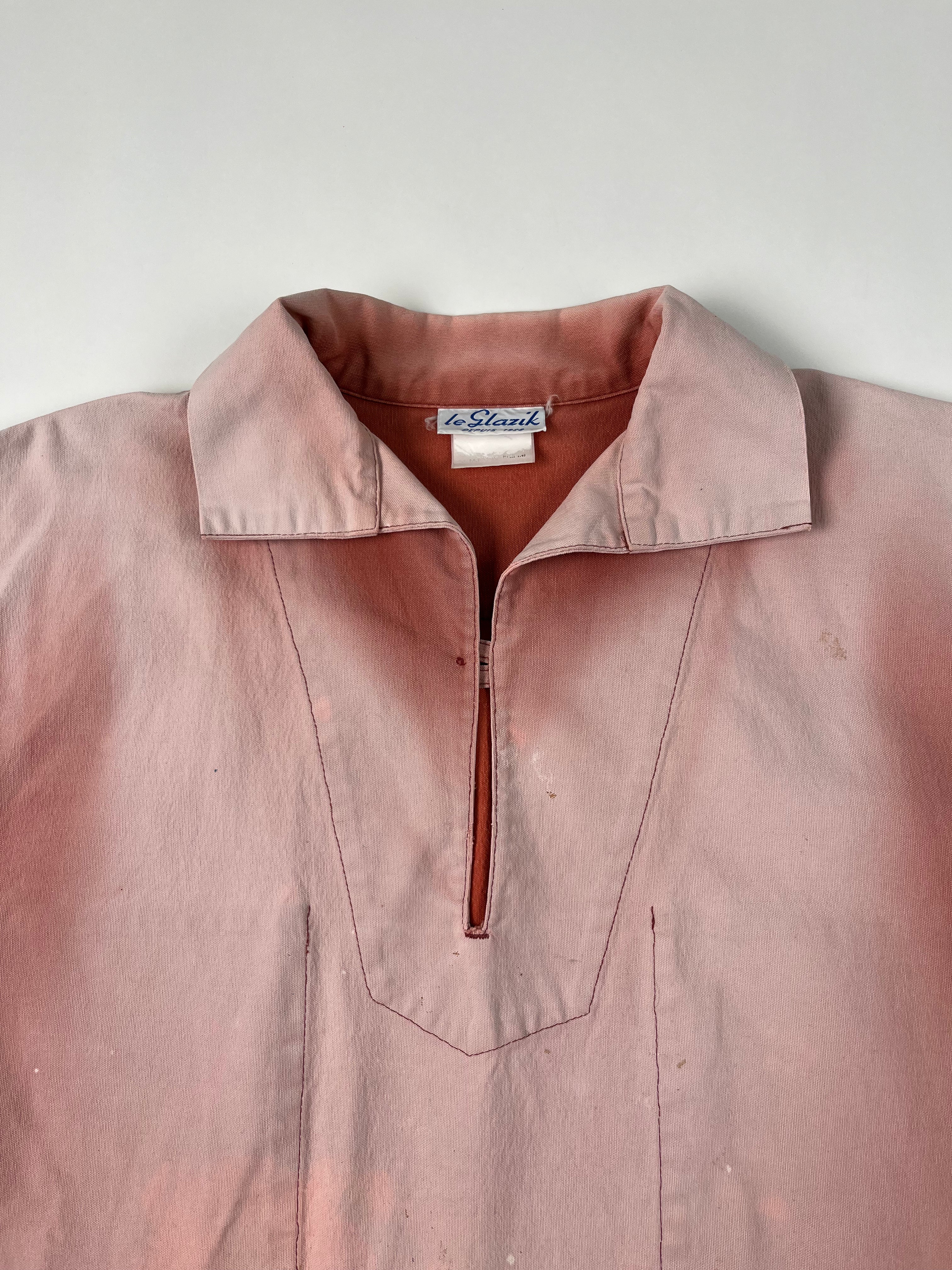 1970s French Fisherman Smock 'Le Glazik' - Faded Pink - L/48