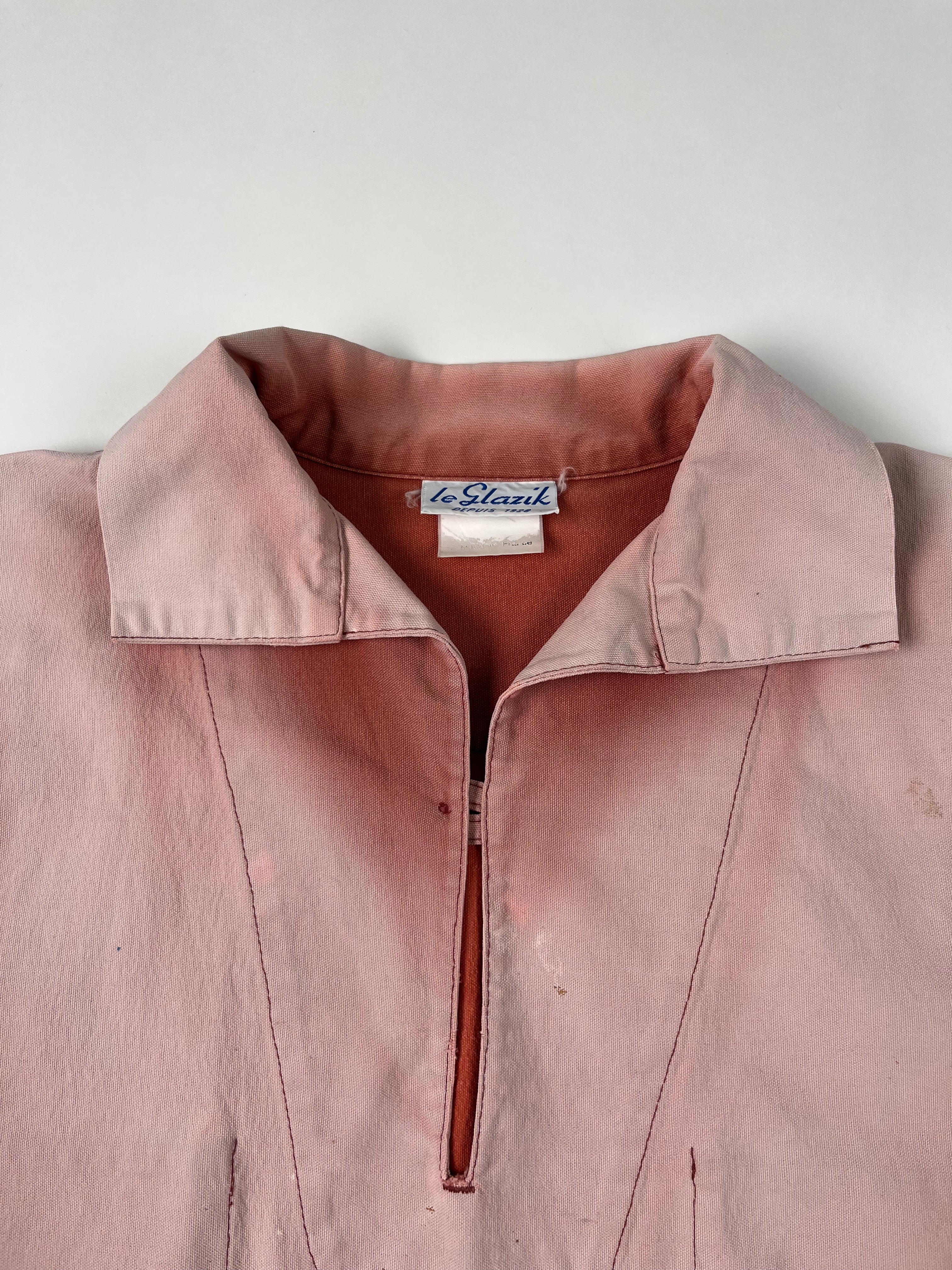 1970s French Fisherman Smock 'Le Glazik' - Faded Pink - L/48