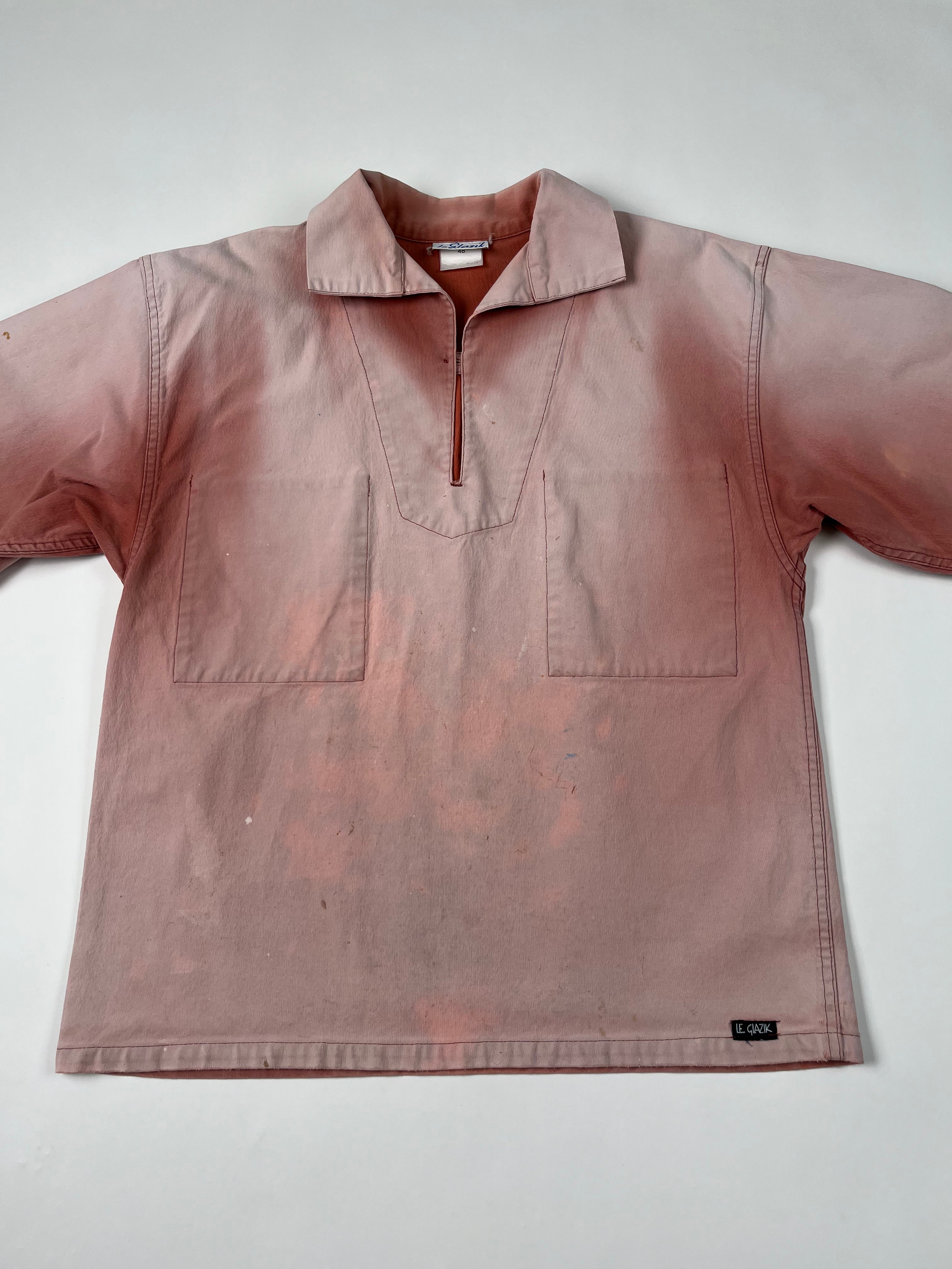 1970s French Fisherman Smock 'Le Glazik' - Faded Pink - L/48