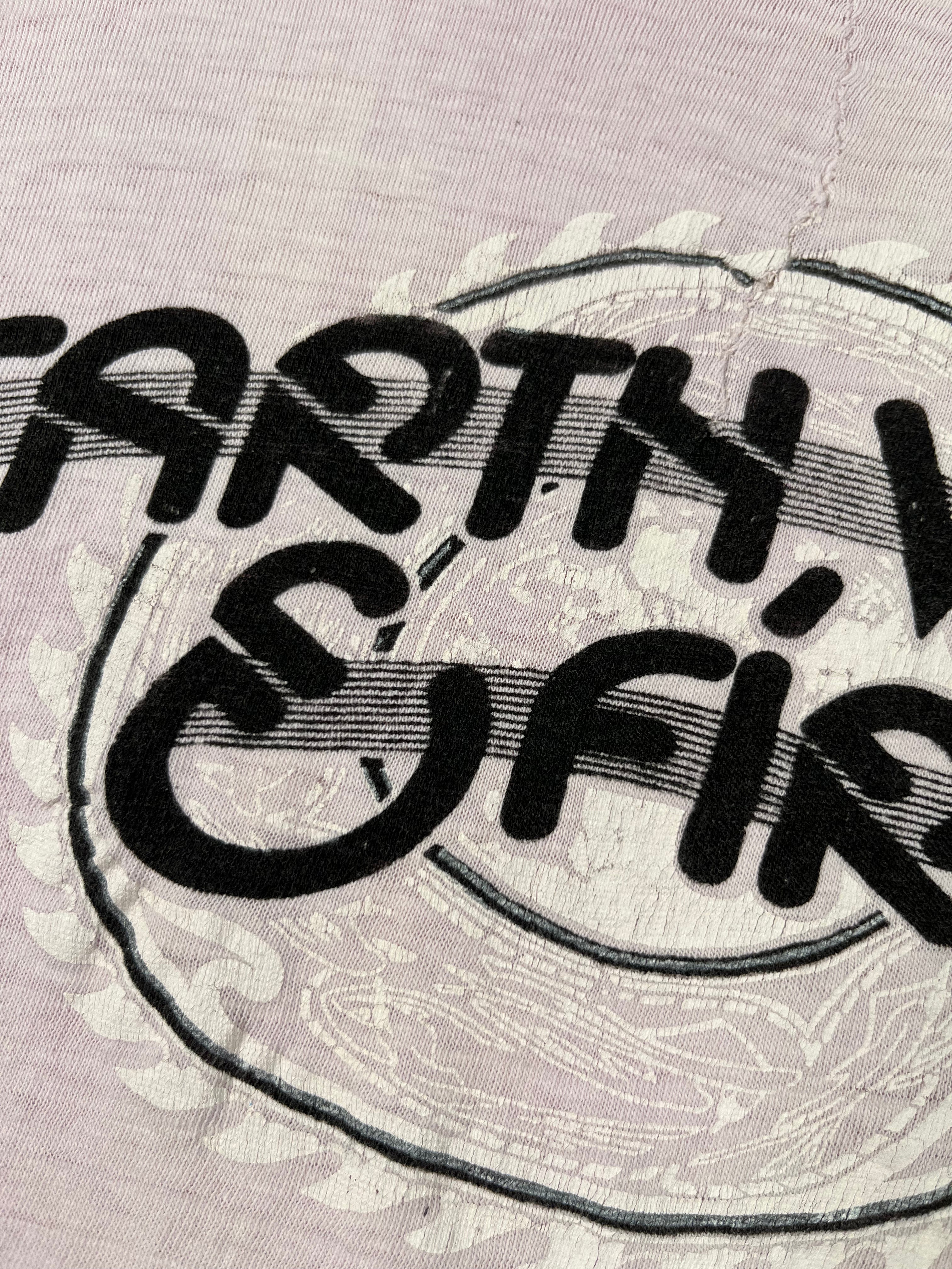 1970s Earth Wind & Fire Distressed Ringer T-Shirt - Faded Pink/White - S