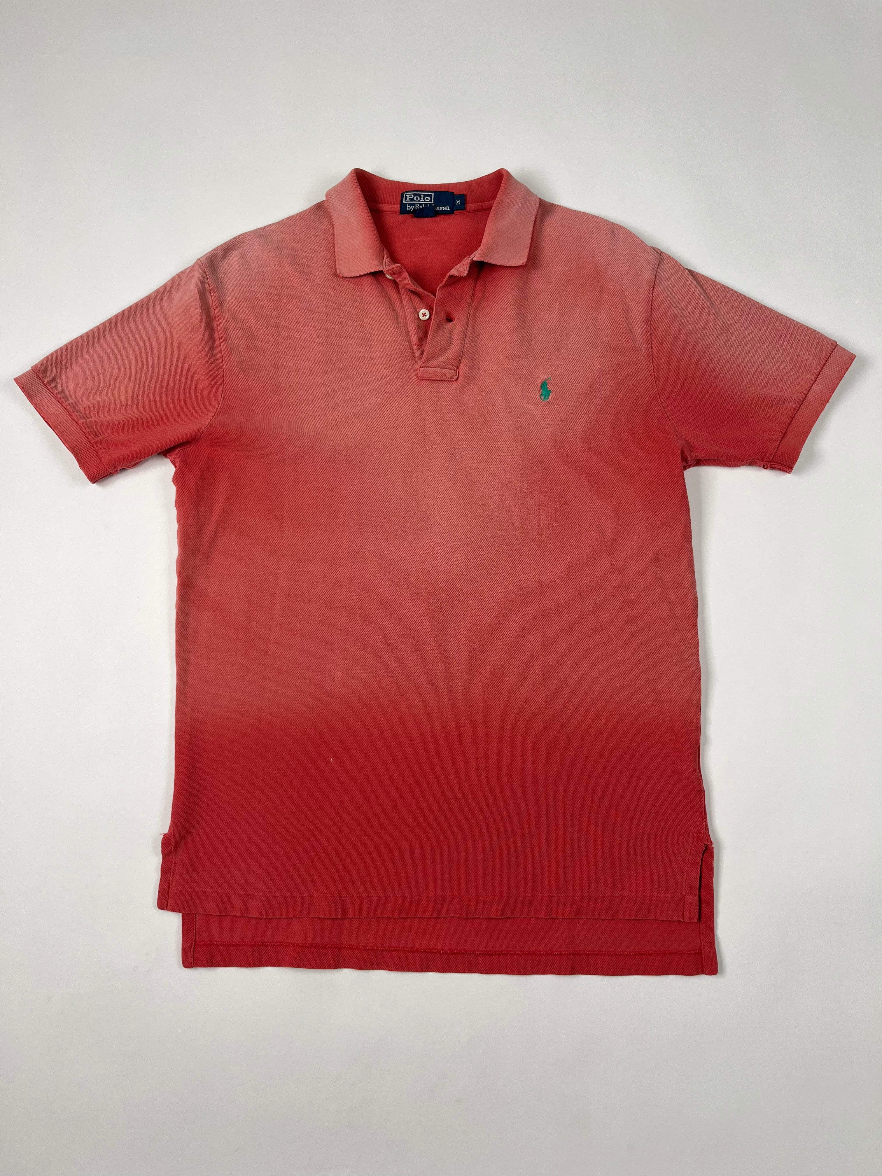 1990s Sun Faded Ralph Lauren Polo Shirt - Faded Pink/Salmon - M