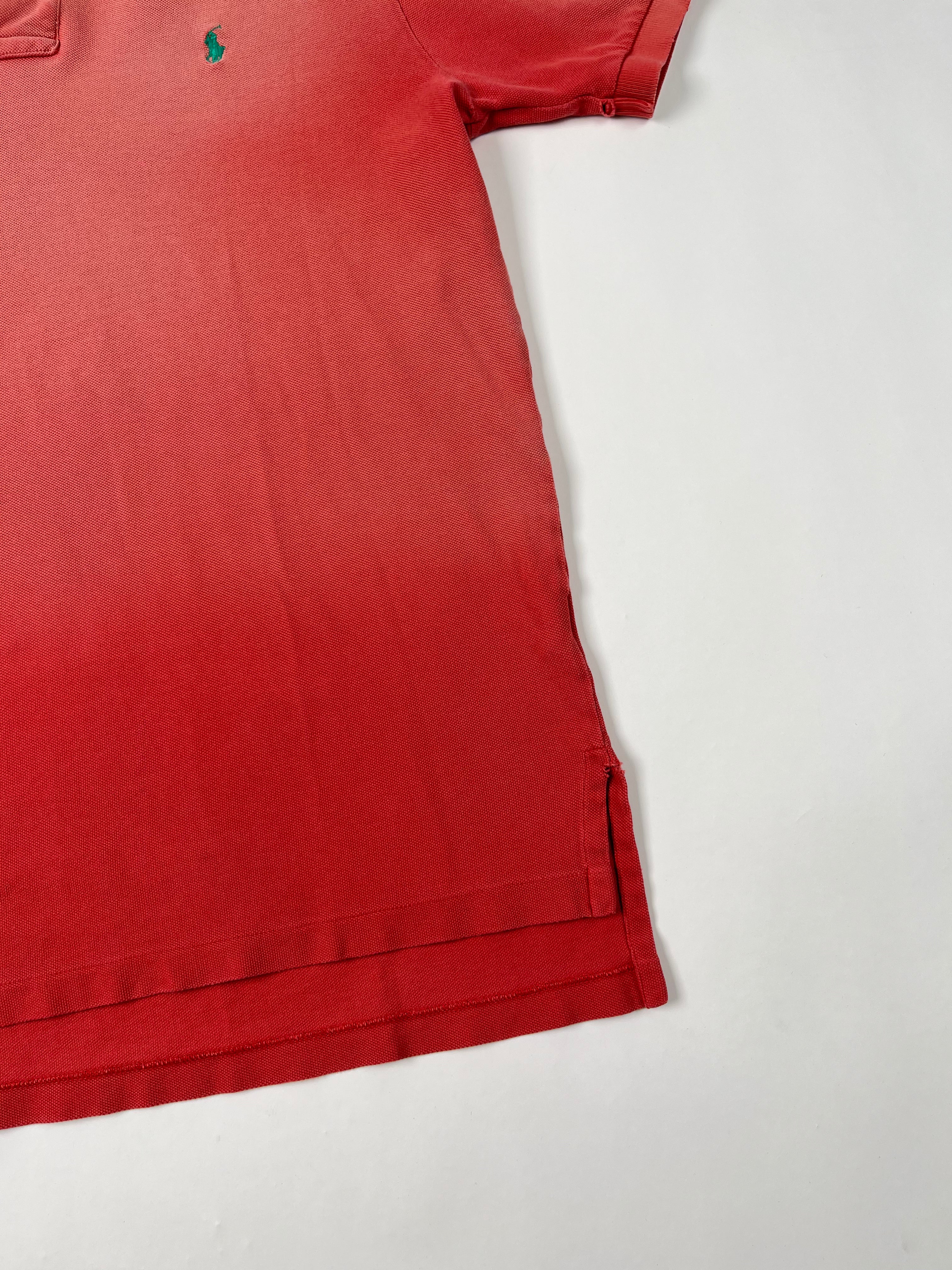 1990s Sun Faded Ralph Lauren Polo Shirt - Faded Pink/Salmon - M