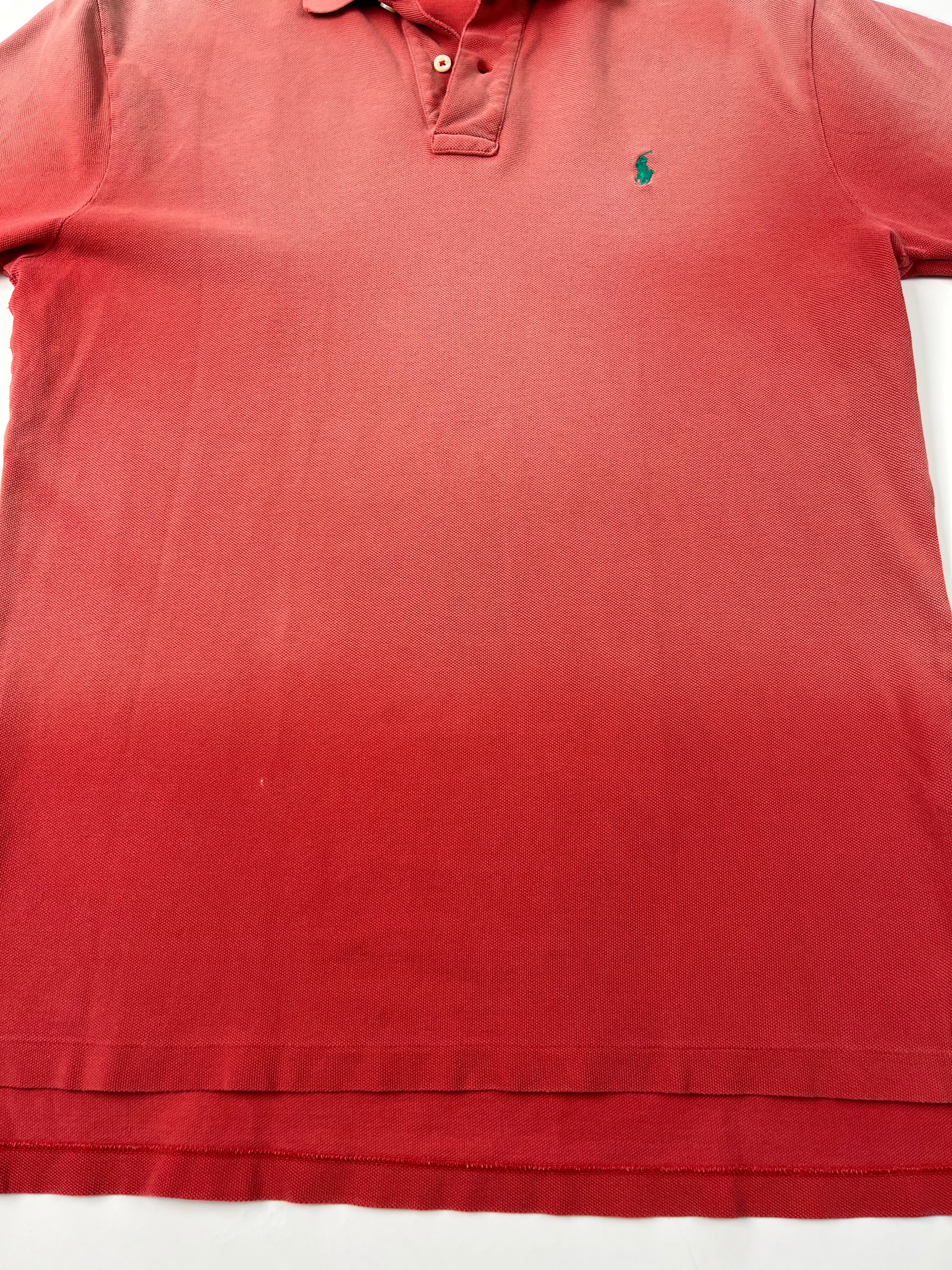 1990s Sun Faded Ralph Lauren Polo Shirt - Faded Pink/Salmon - M