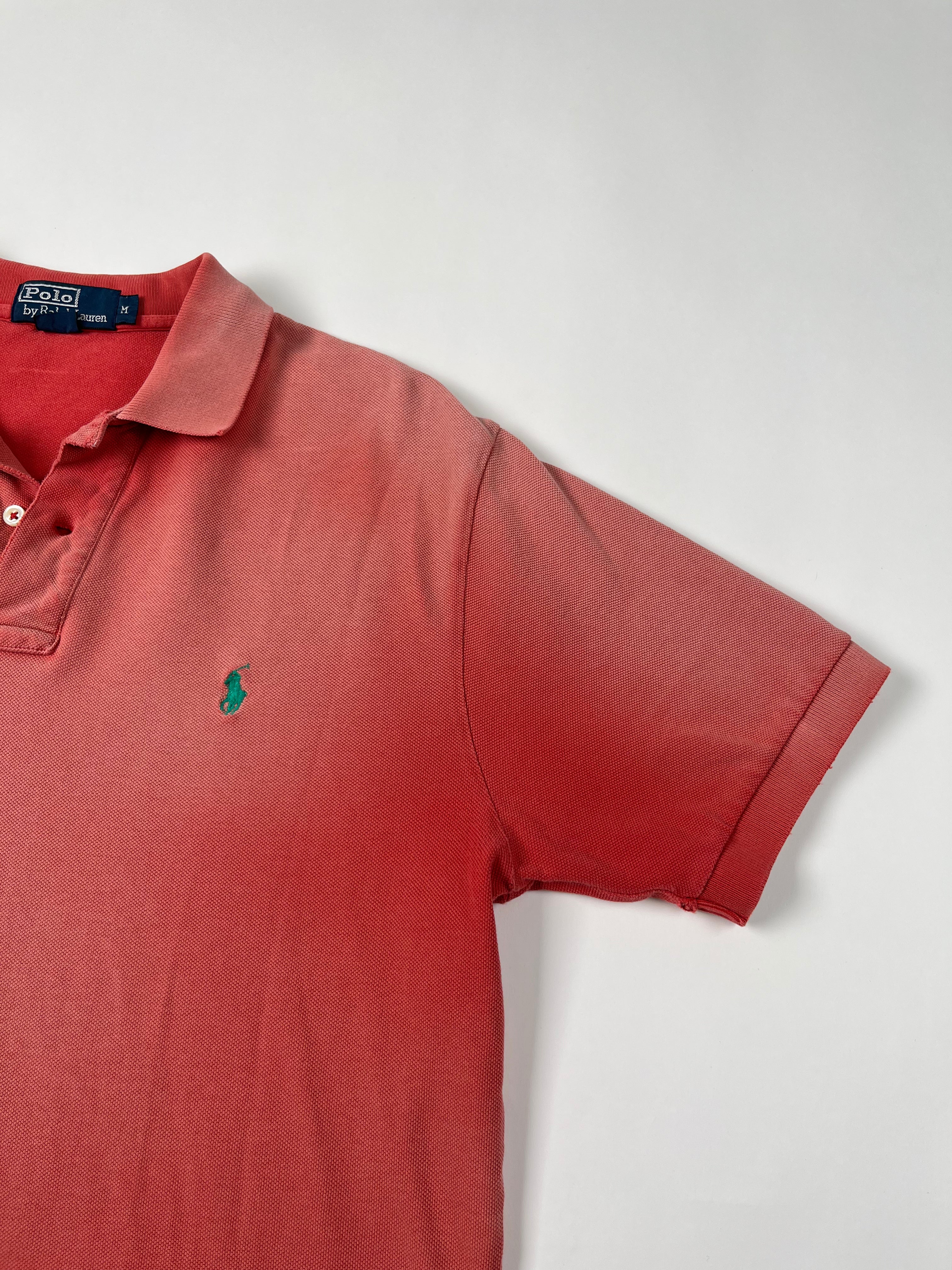 1990s Sun Faded Ralph Lauren Polo Shirt - Faded Pink/Salmon - M