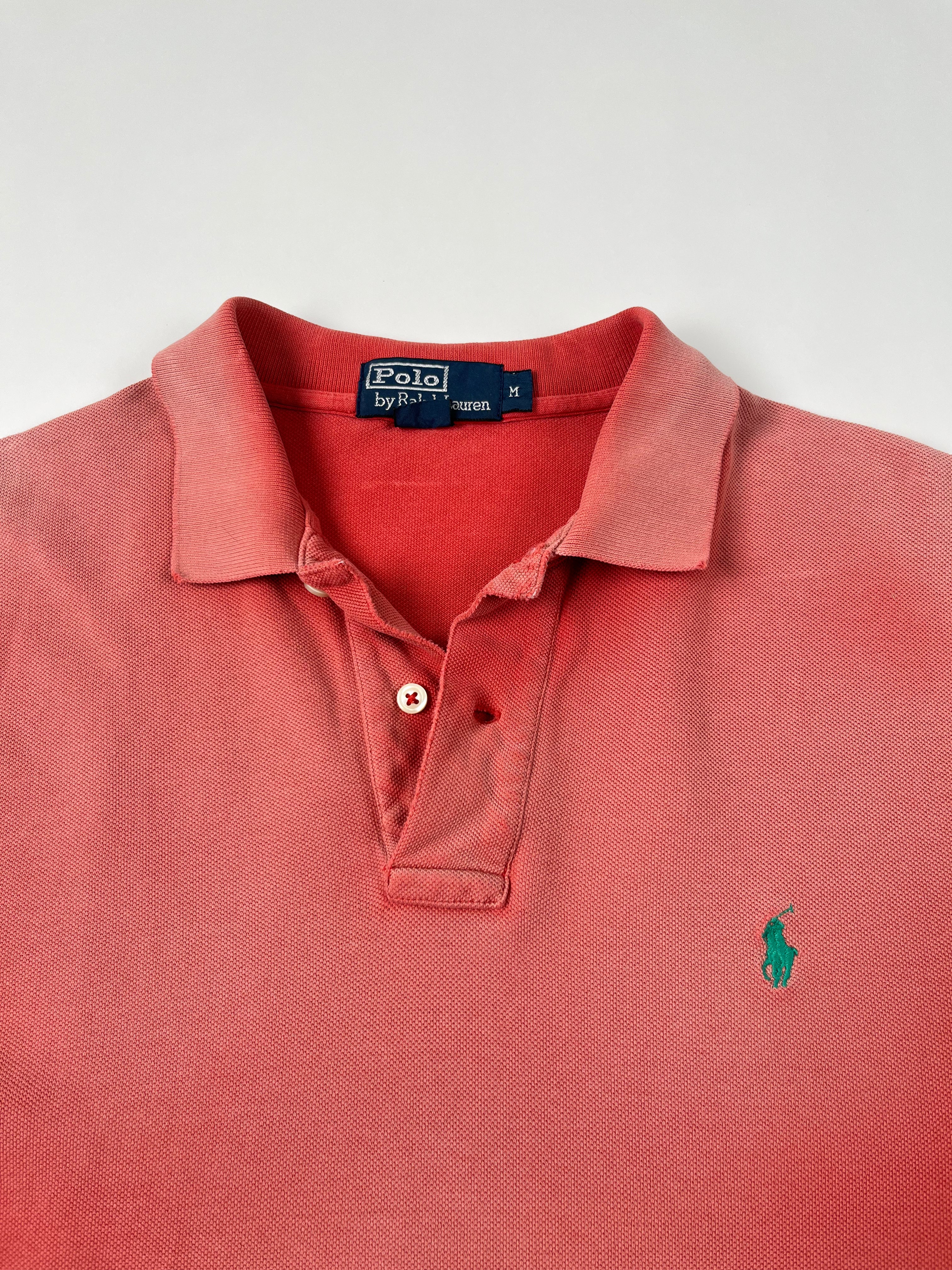 1990s Sun Faded Ralph Lauren Polo Shirt - Faded Pink/Salmon - M