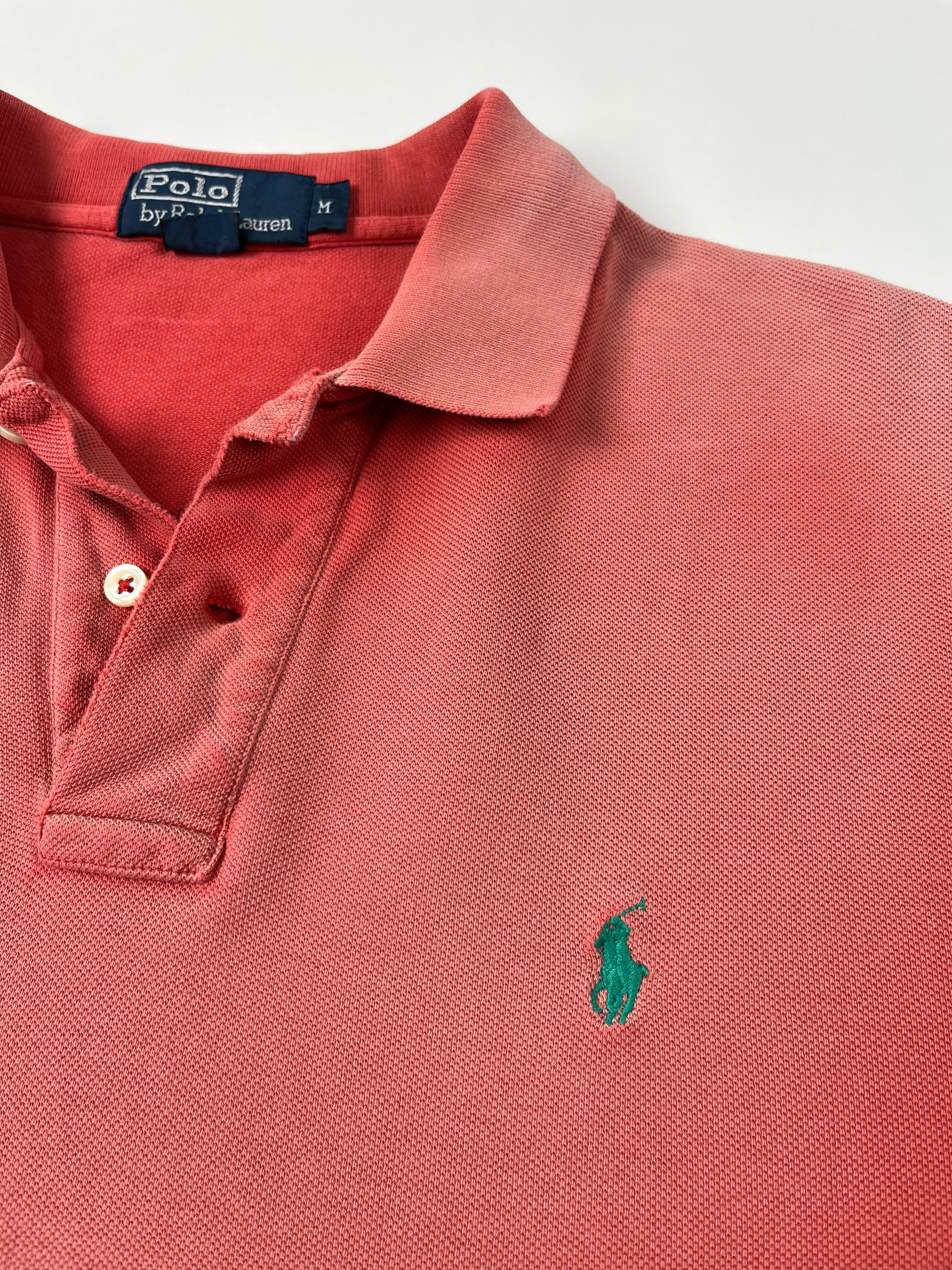 1990s Sun Faded Ralph Lauren Polo Shirt - Faded Pink/Salmon - M