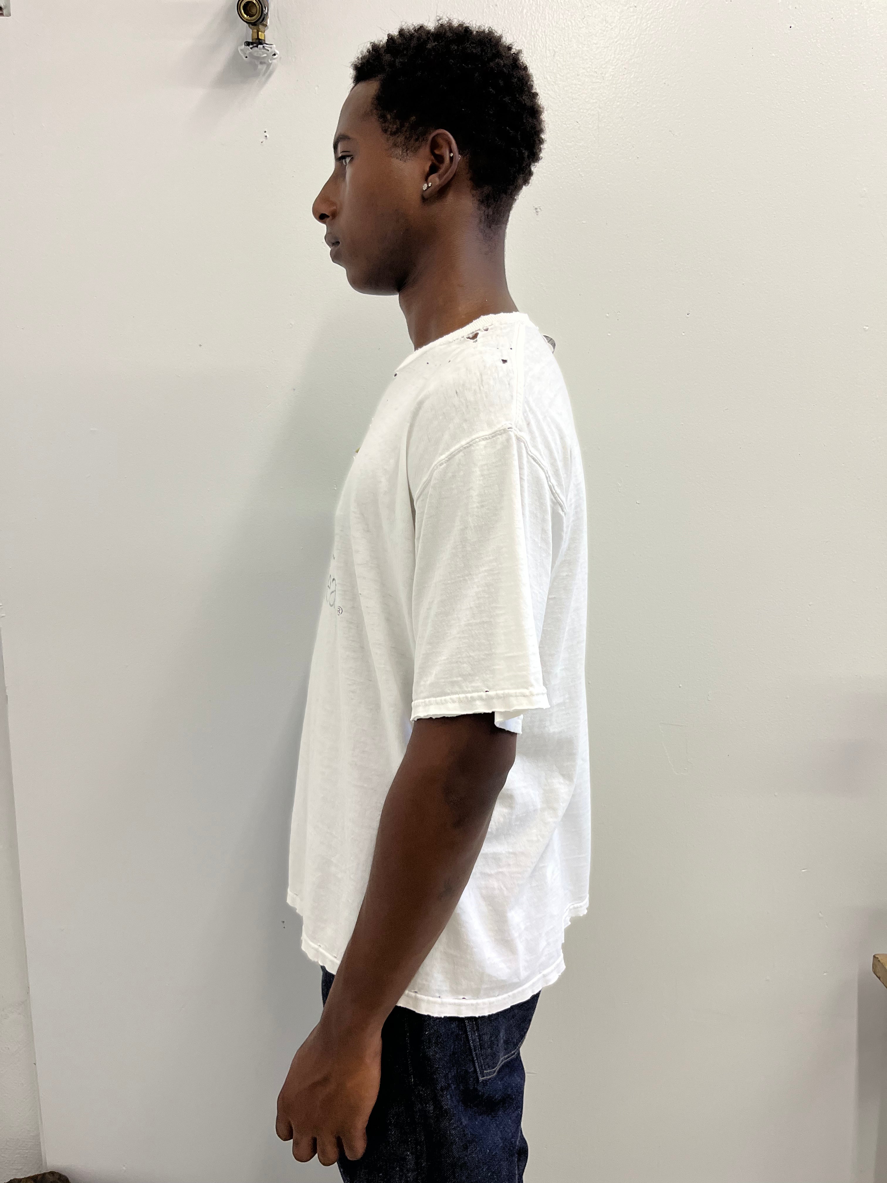 1990s 'Pork' Thrashed T-Shirt - White - XL
