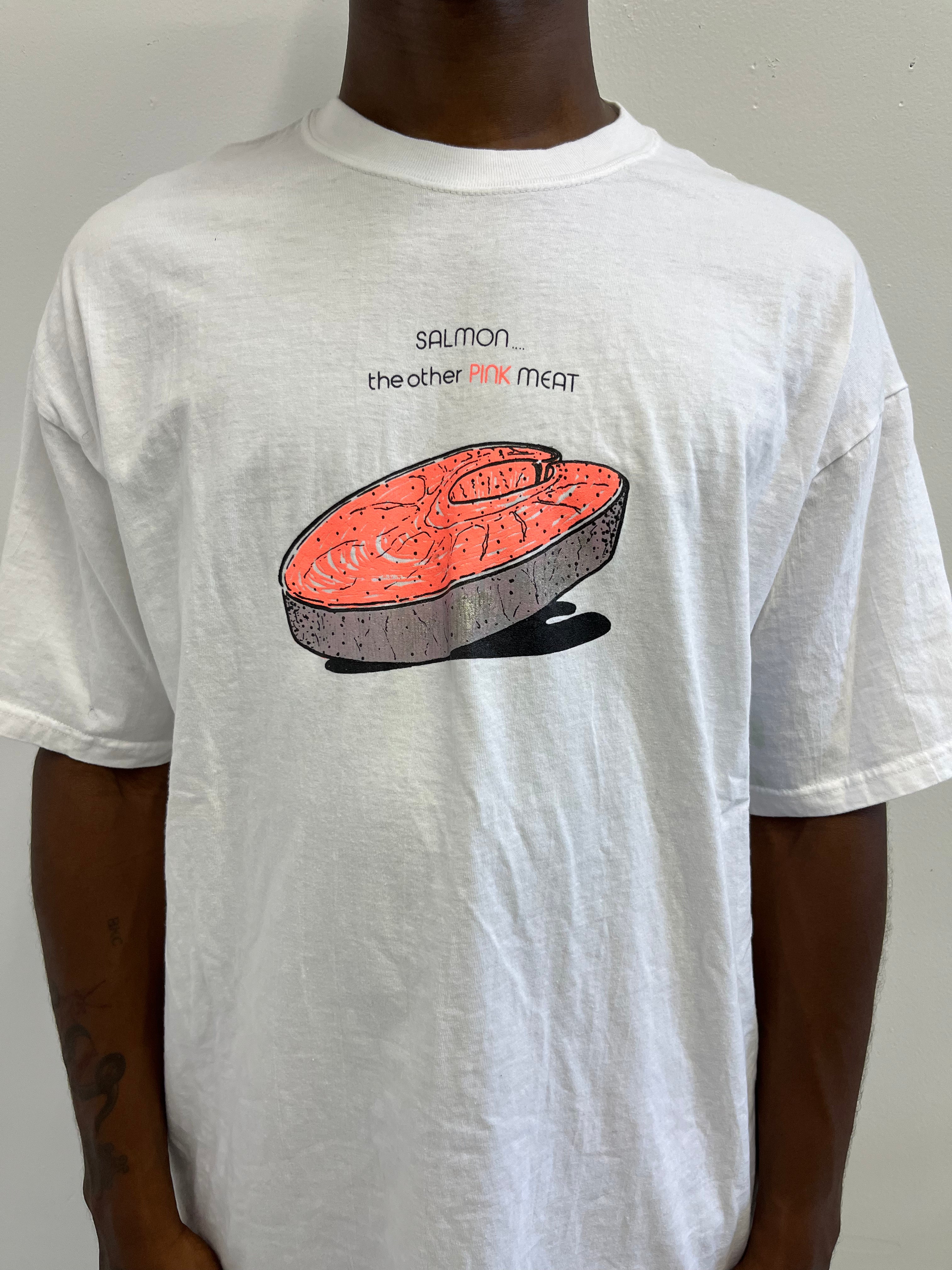1990s 'Salmon' T-Shirt - White - XL
