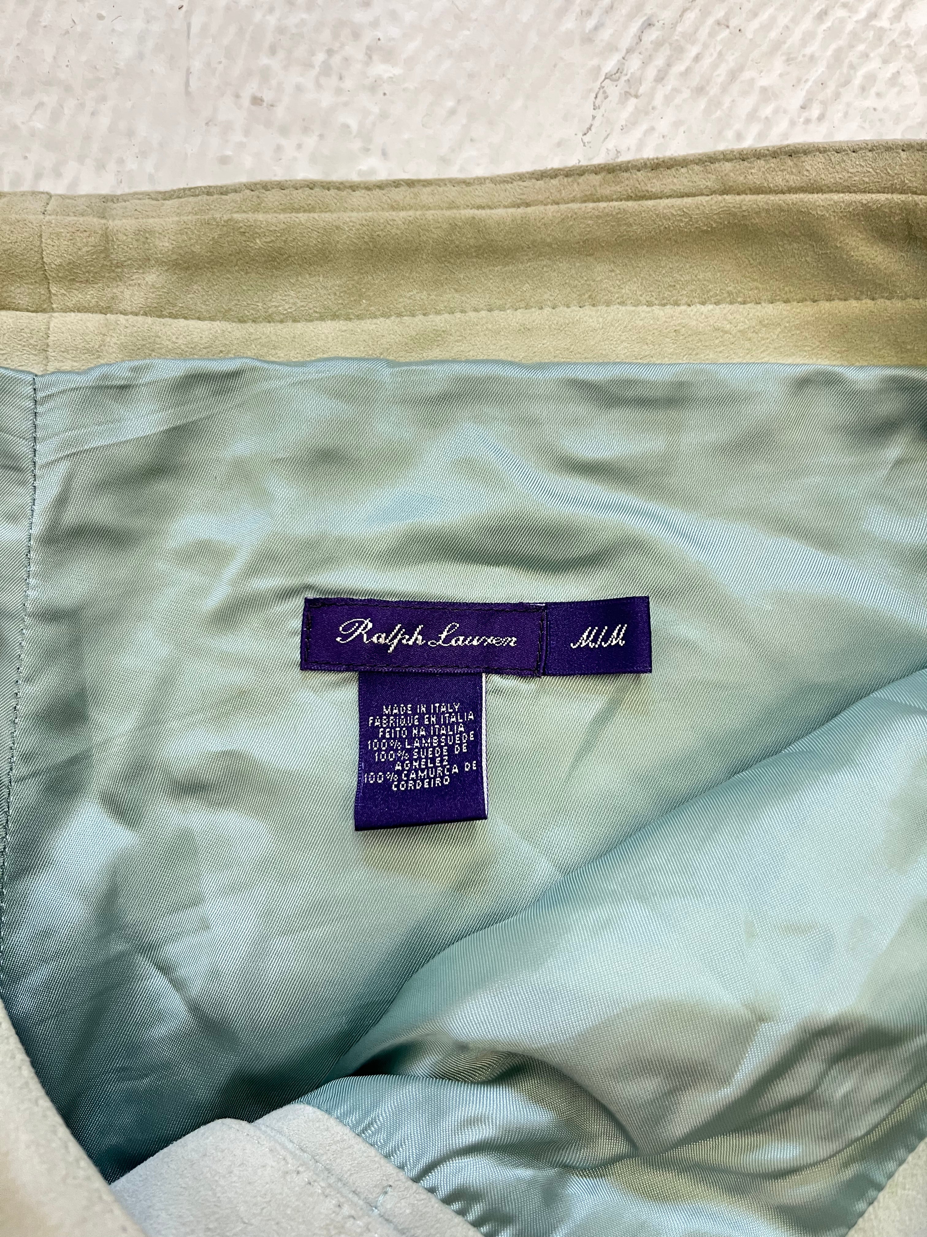 '90s/Y2K Ralph Lauren Purple Label Lambsuede Trousers - Palladian Blue - 36x30