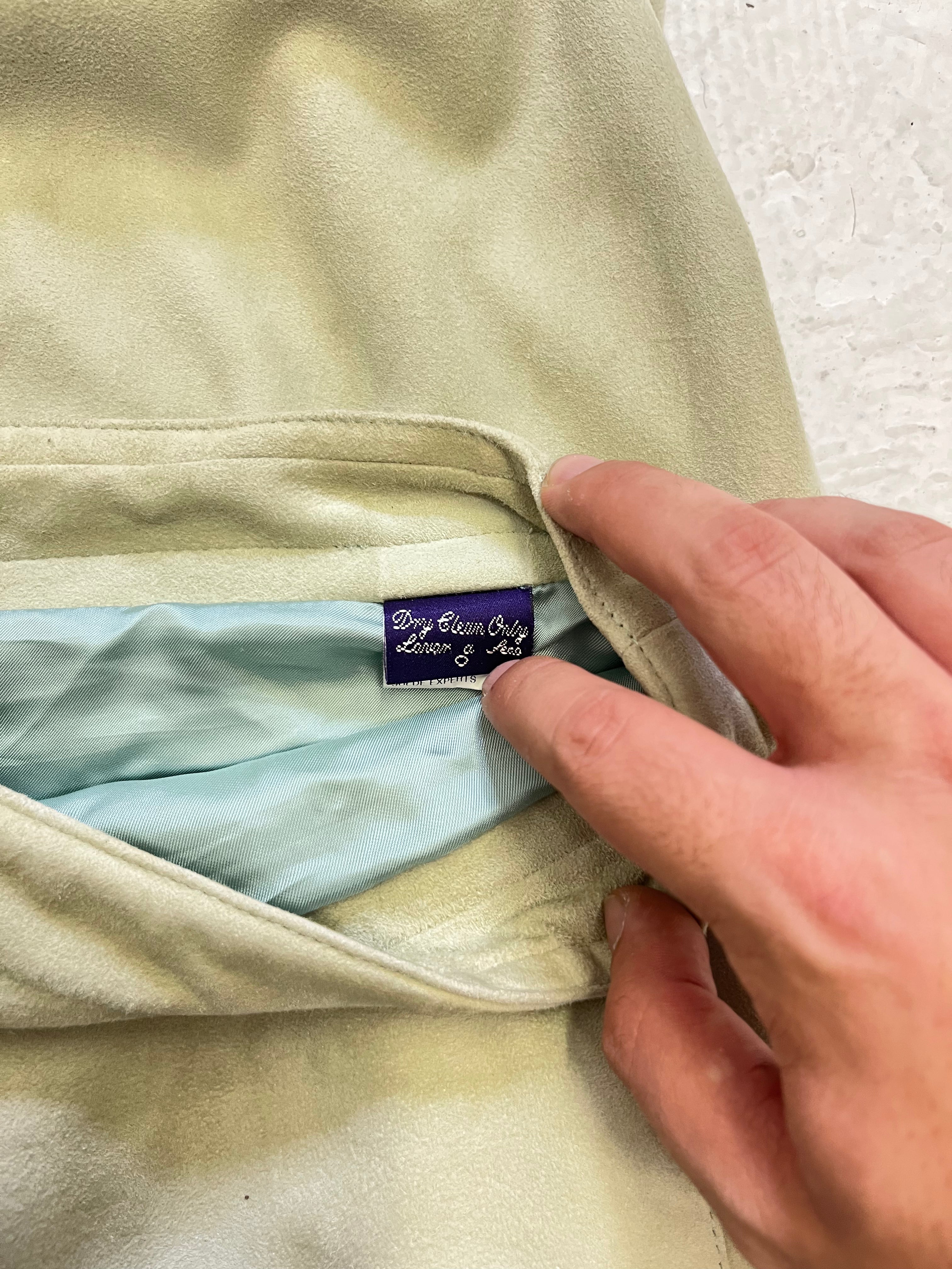 '90s/Y2K Ralph Lauren Purple Label Lambsuede Trousers - Palladian Blue - 36x30