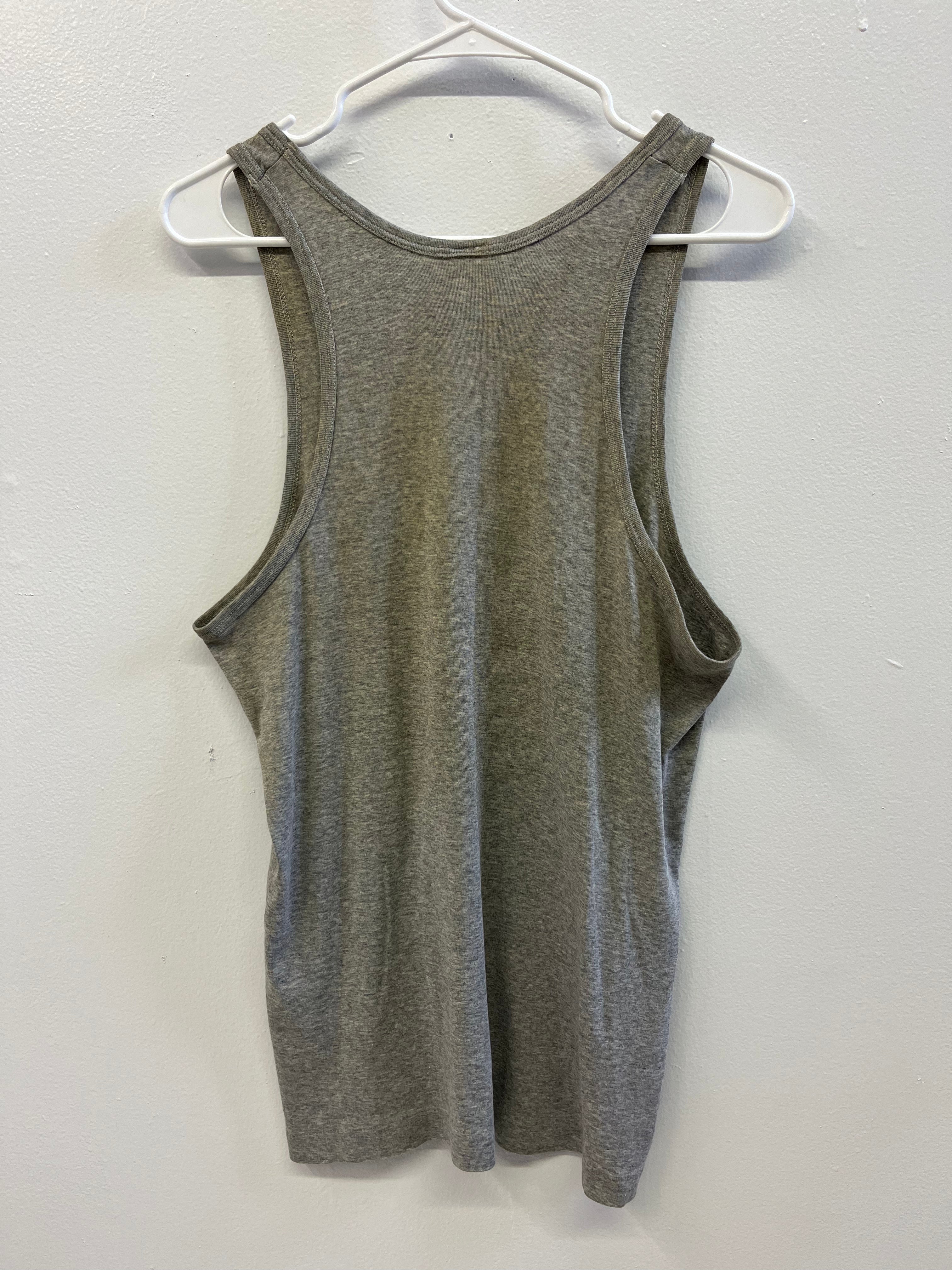 1960/70s Distressed French Work Tank - Dirty Heather Grey - L/XL