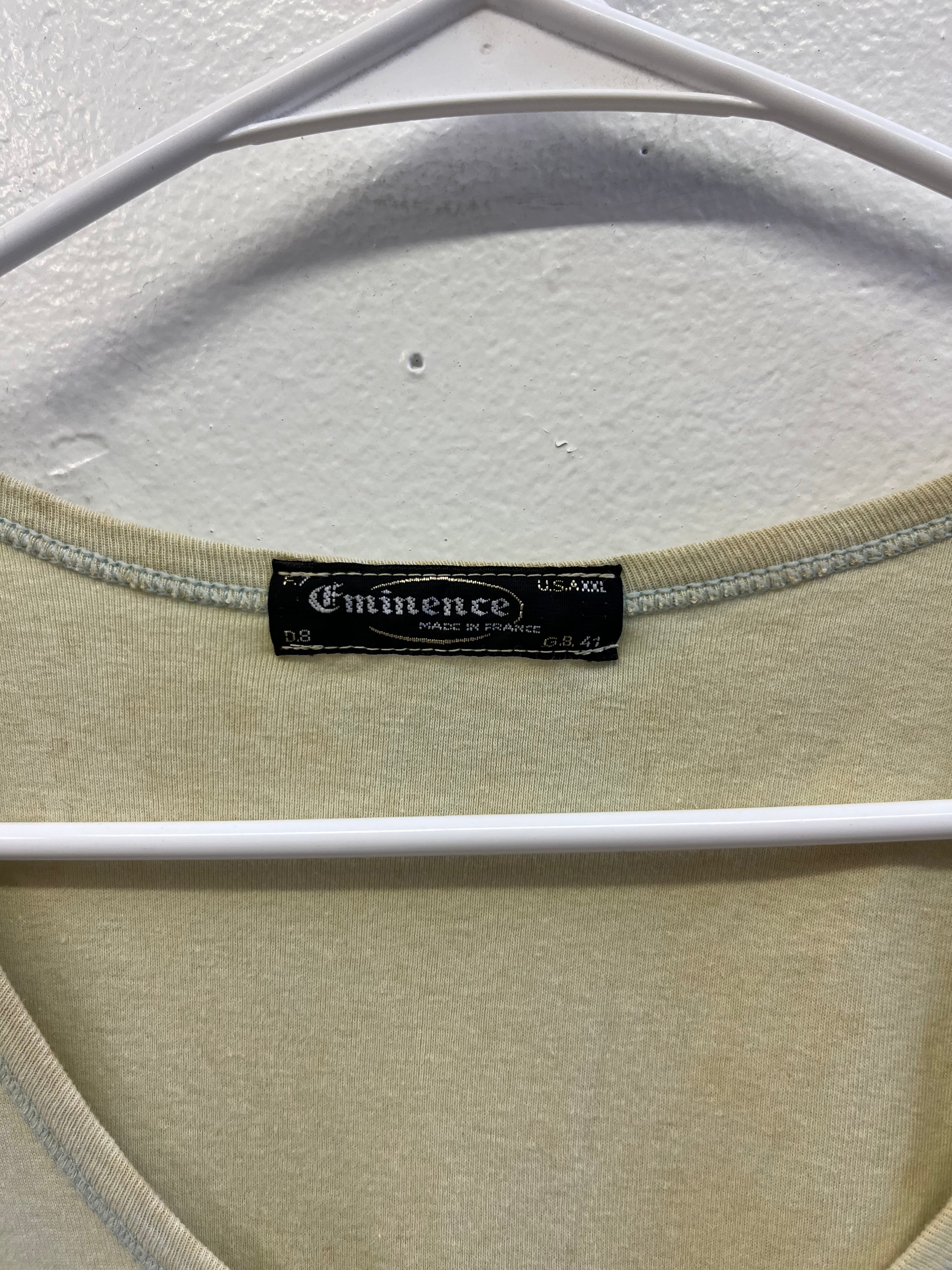 1950s French Work Tank - Faded Tropical Blue/Cream - XL/XXL