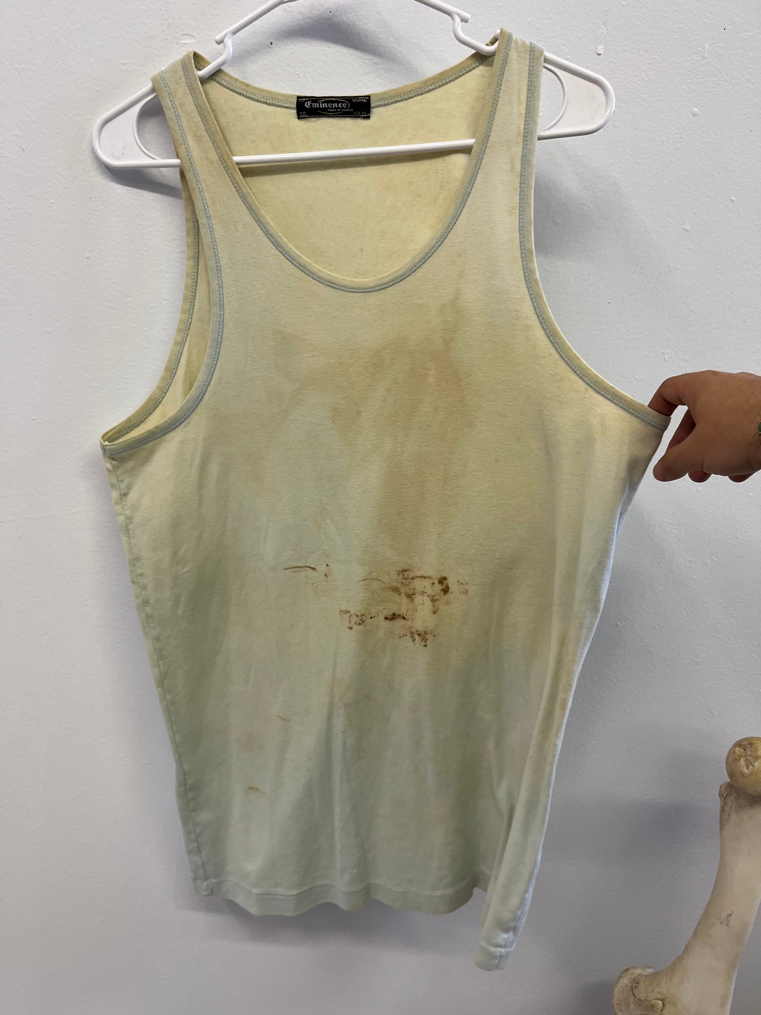1950s French Work Tank - Faded Tropical Blue/Cream - XL/XXL