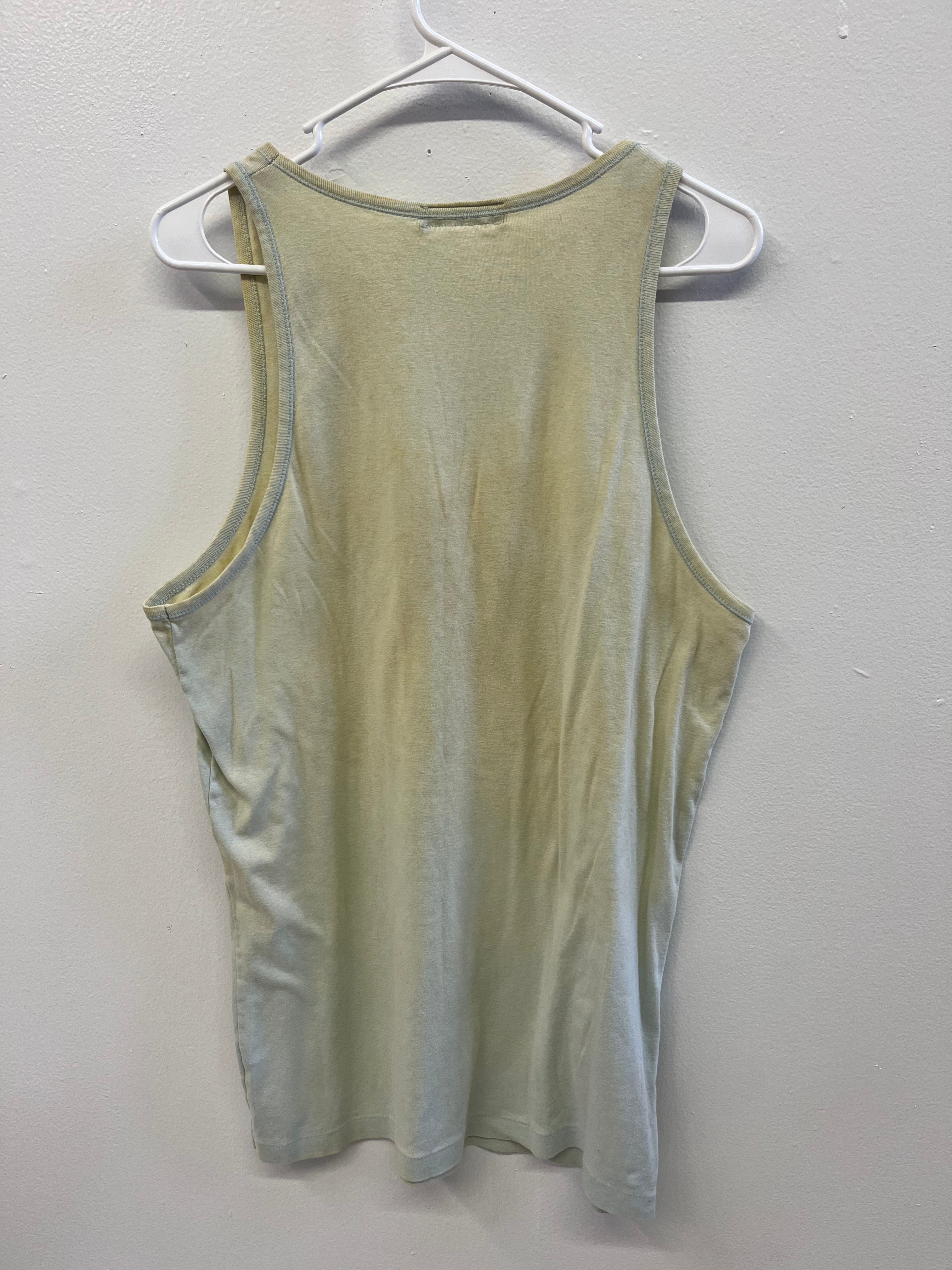 1950s French Work Tank - Faded Tropical Blue/Cream - XL/XXL