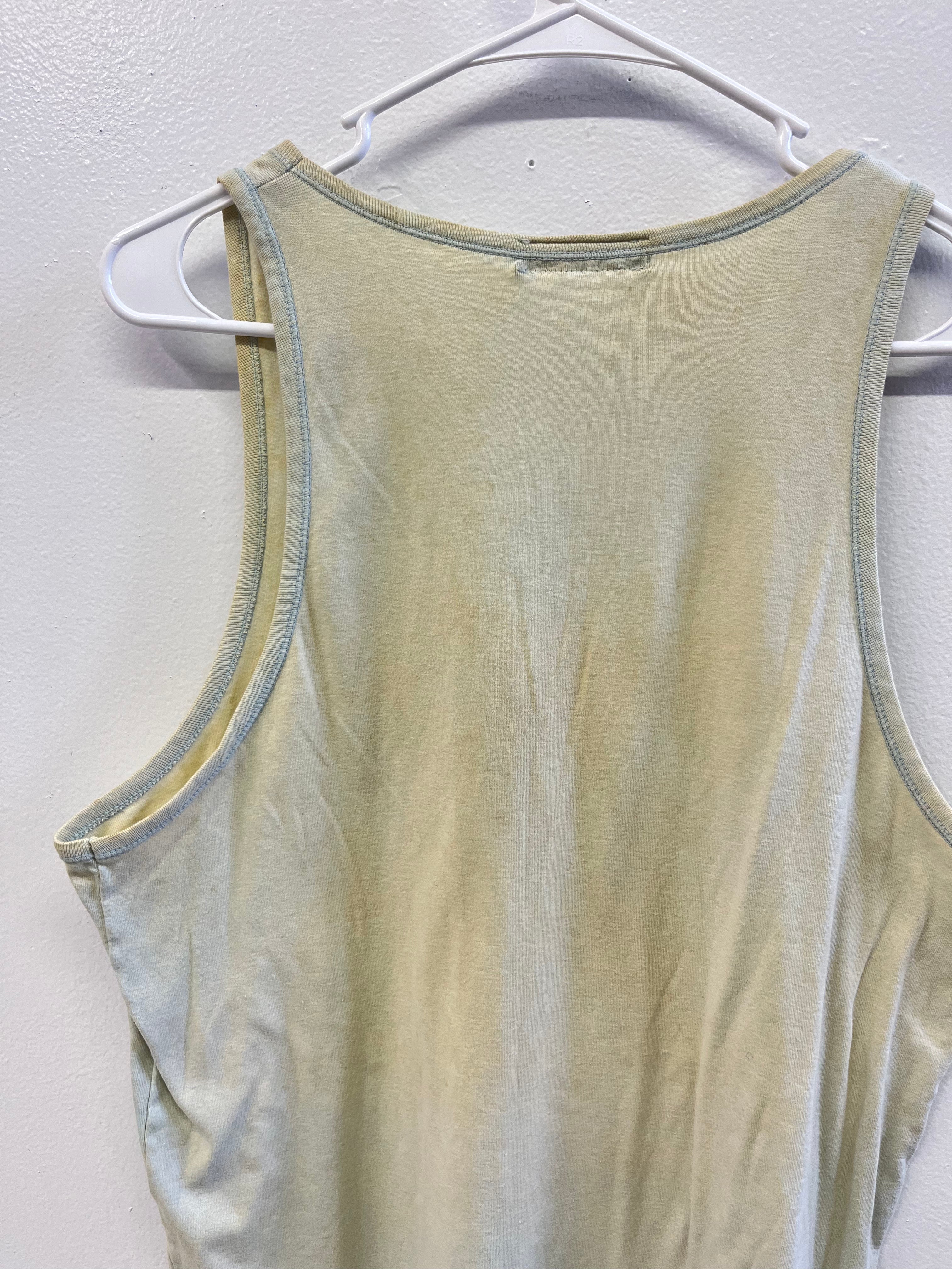 1950s French Work Tank - Faded Tropical Blue/Cream - XL/XXL