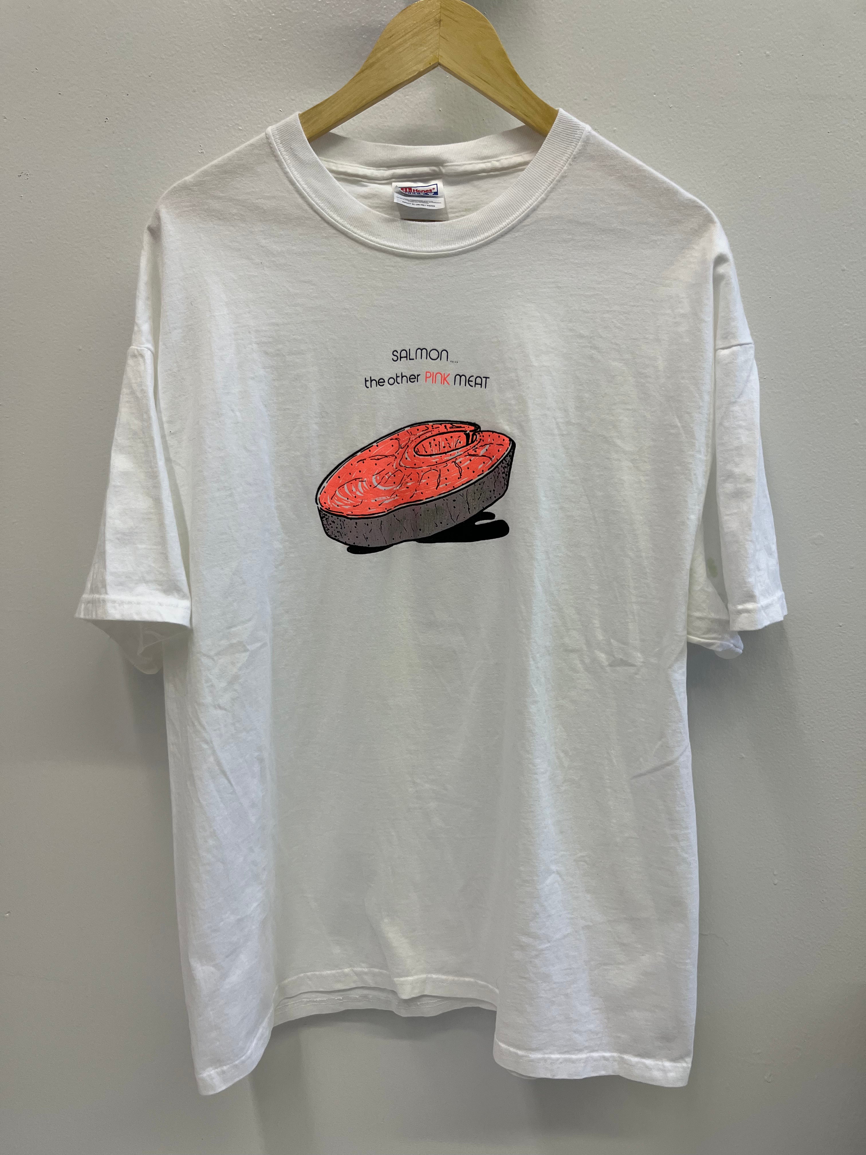 1990s 'Salmon' T-Shirt - White - XL