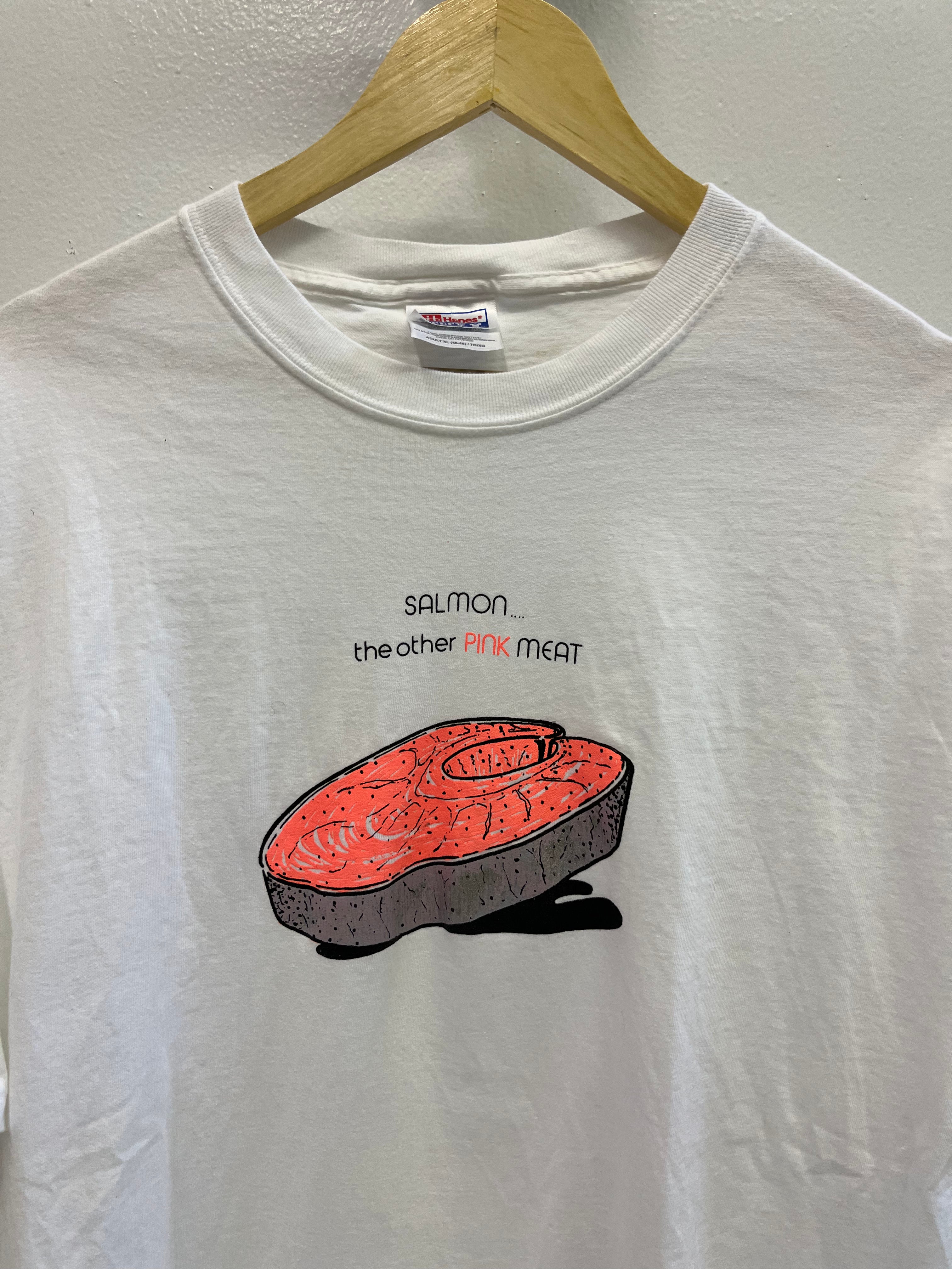 1990s 'Salmon' T-Shirt - White - XL