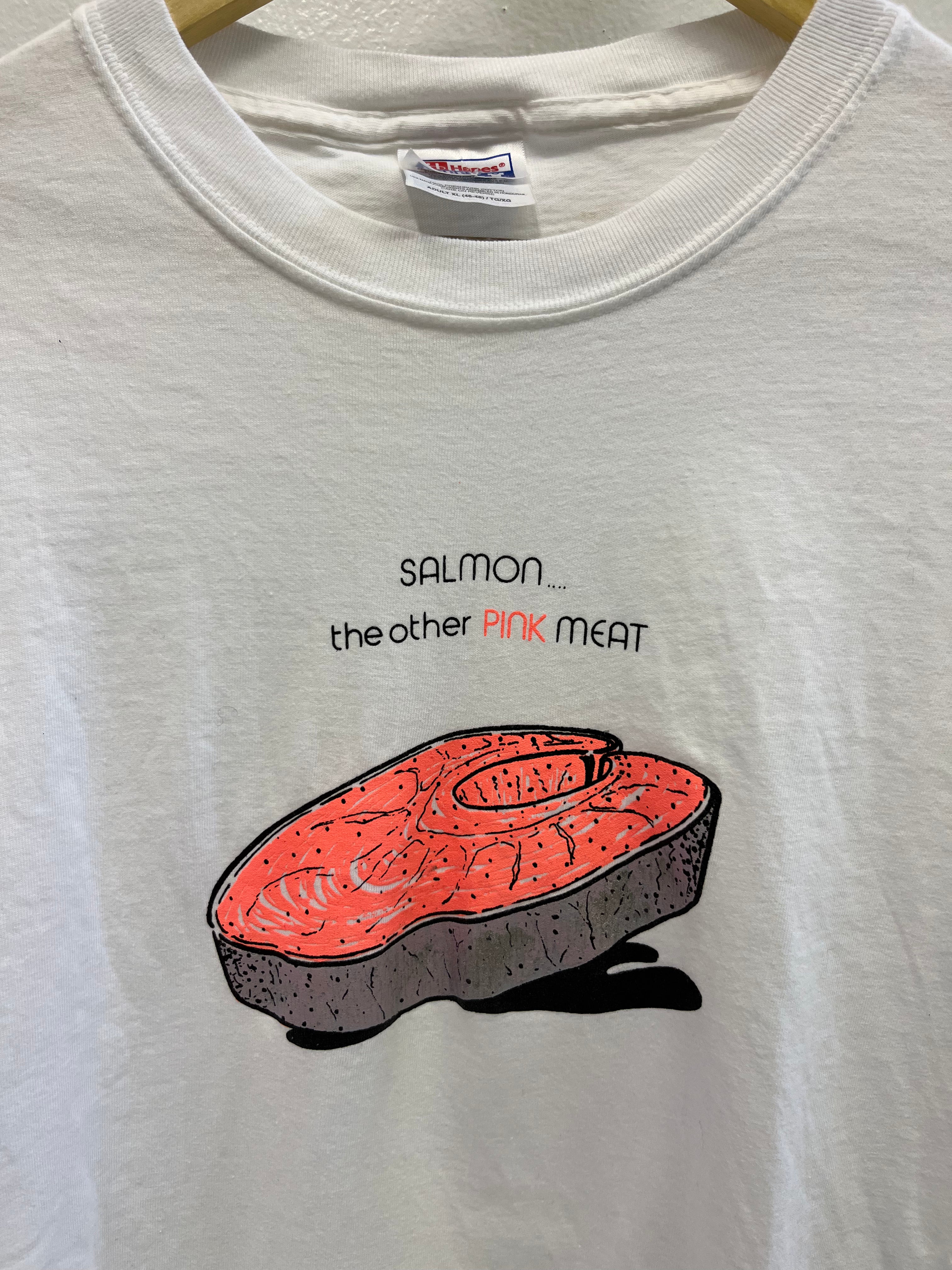 1990s 'Salmon' T-Shirt - White - XL