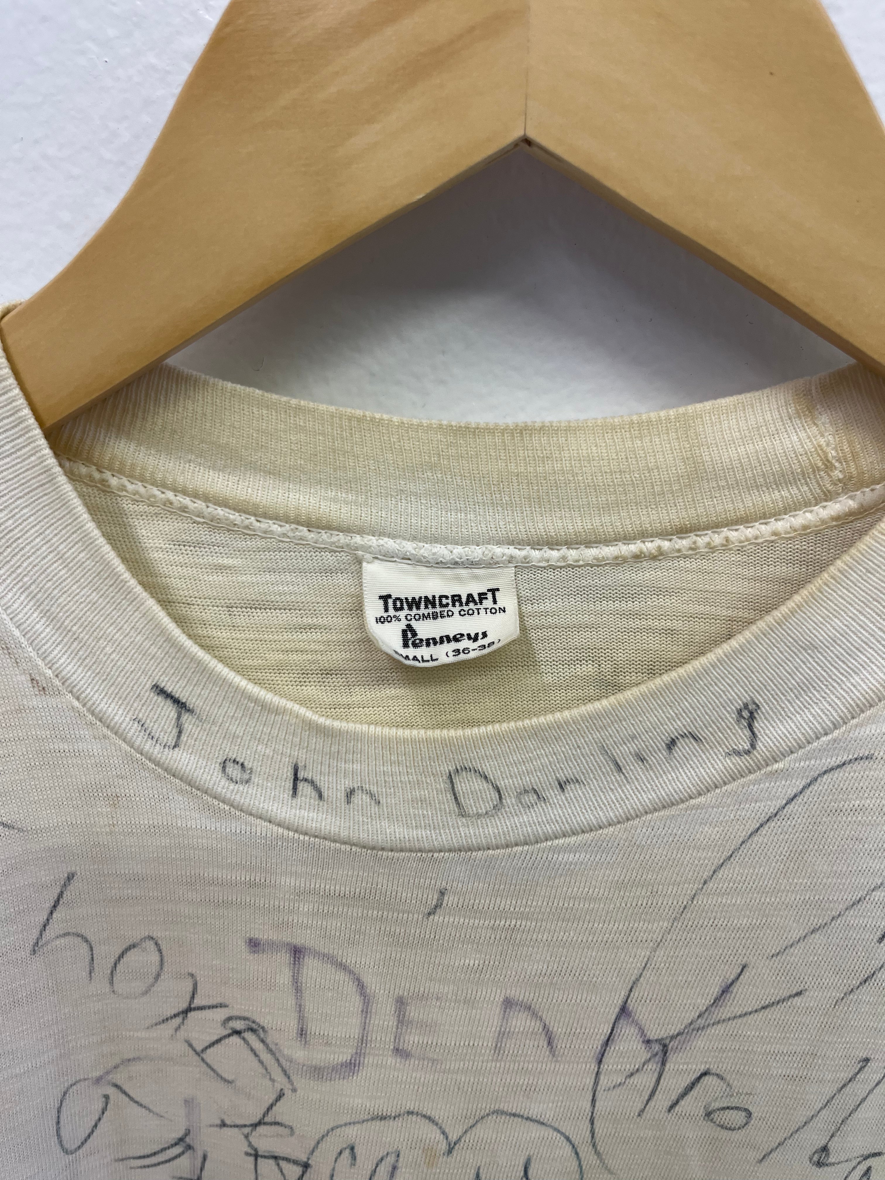 1960s Distressed Signature T-Shirt - Aged White/Multicolor - S/M