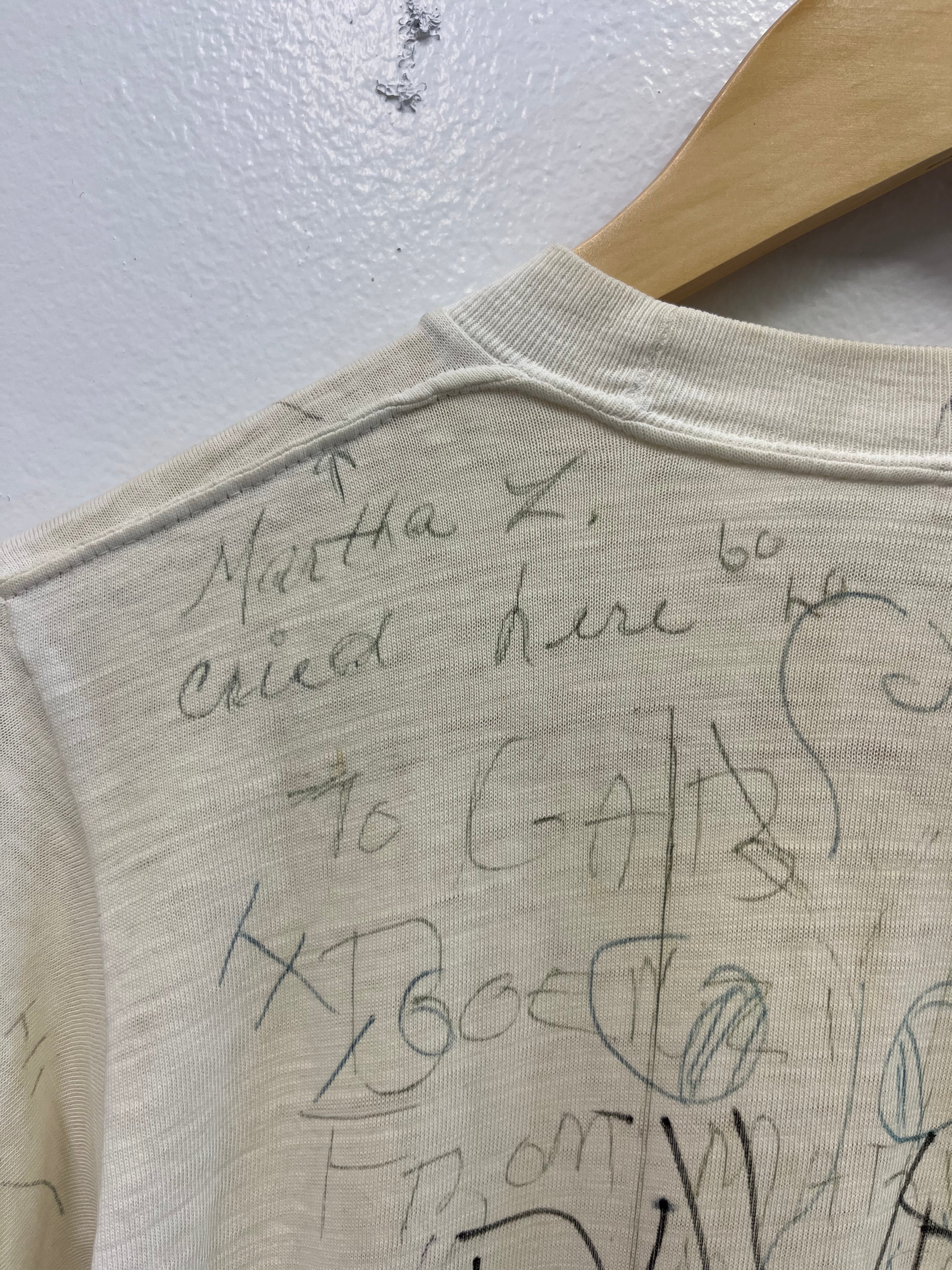 1960s Distressed Signature T-Shirt - Aged White/Multicolor - S/M