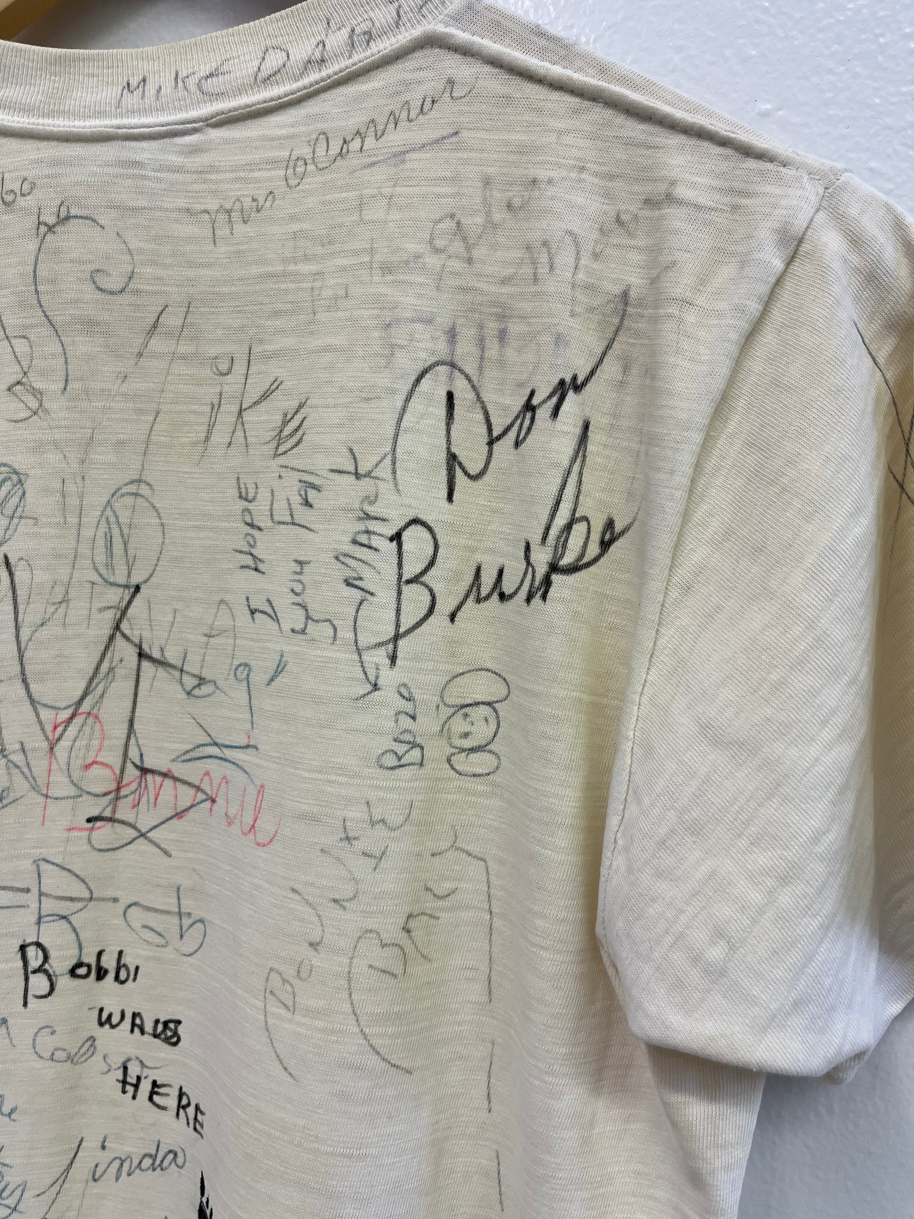 1960s Distressed Signature T-Shirt - Aged White/Multicolor - S/M