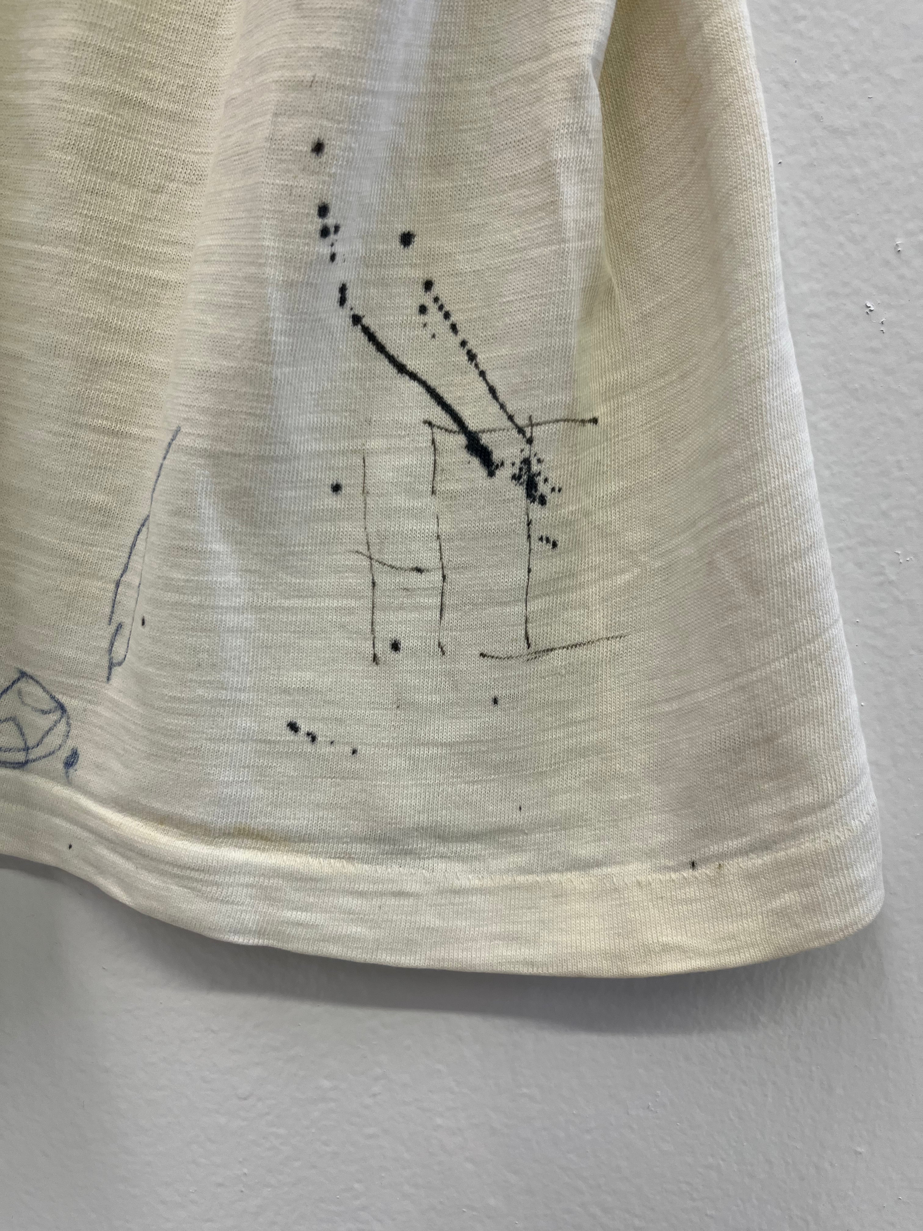 1960s Distressed Signature T-Shirt - Aged White/Multicolor - S/M