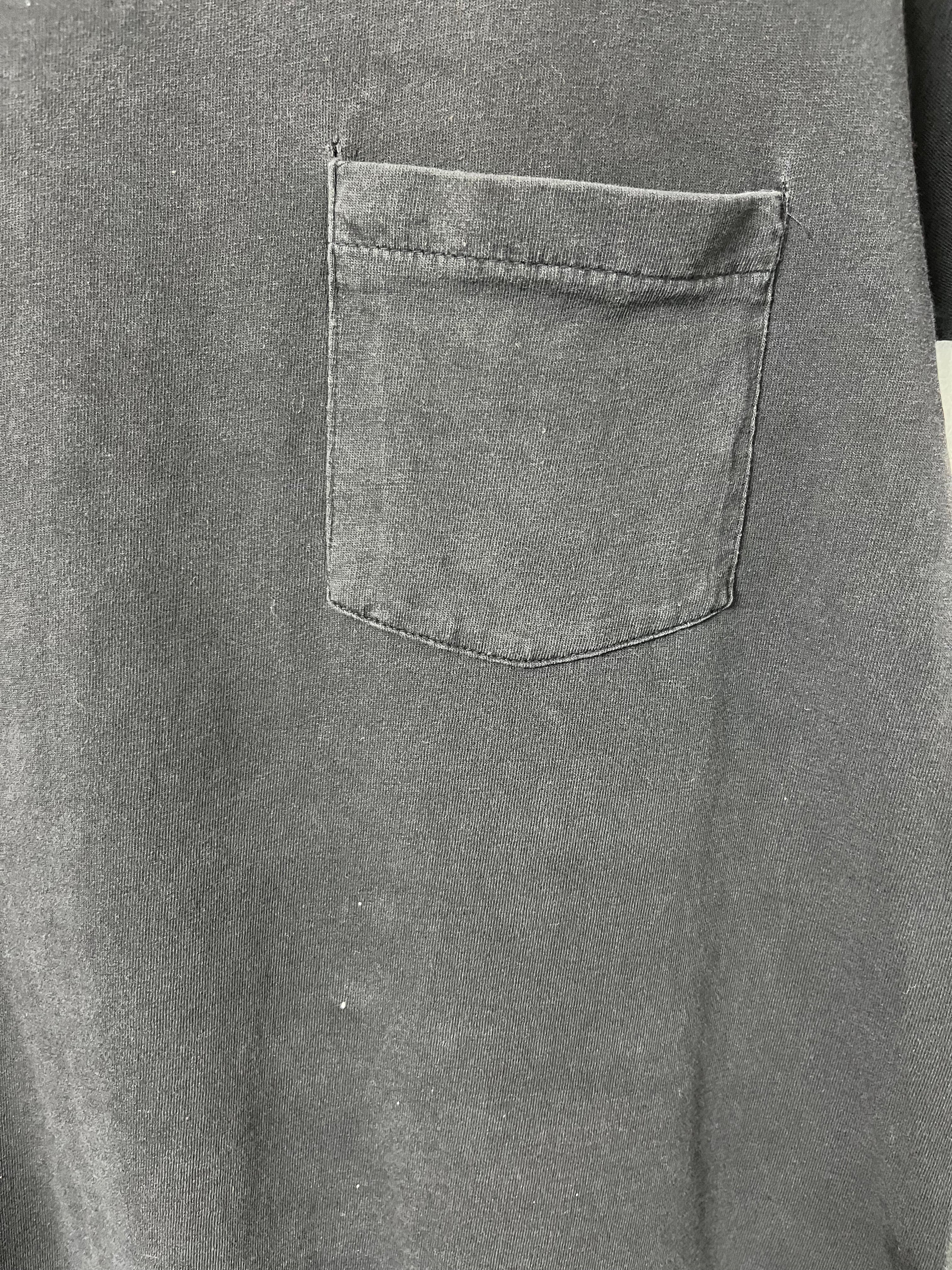80/90’s Faded Two-Tone Pocket Single Stitch T-Shirt - Faded Black - S/M