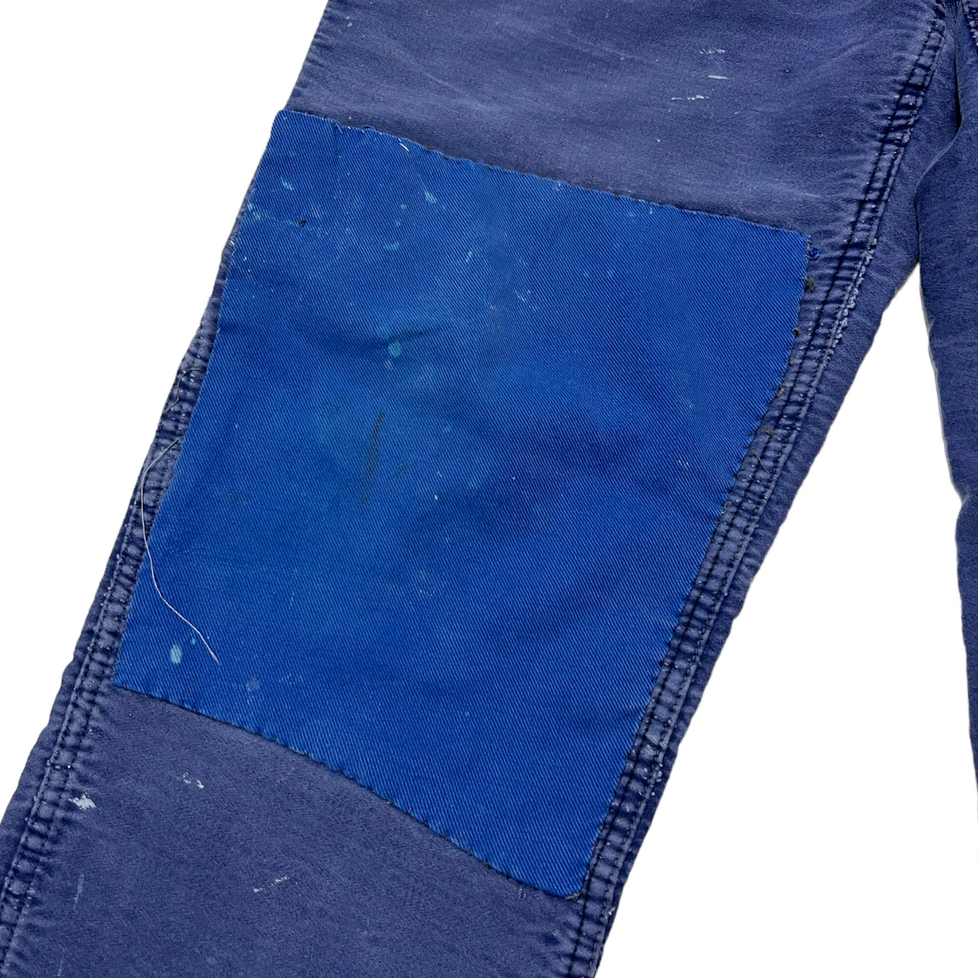 1950s French Workwear Moleskin Pants - Shades of Indigo - 37x28