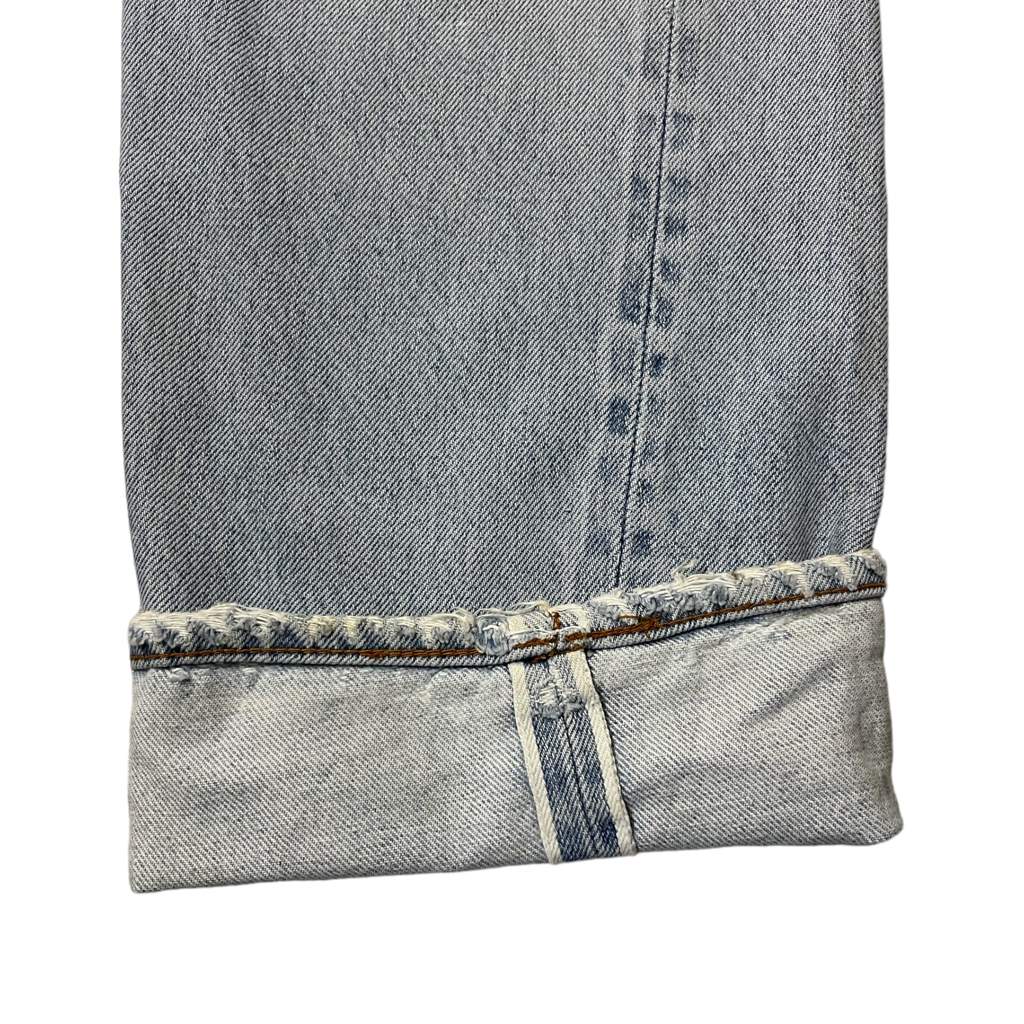 Early 80s Levi’s Redline Selvedge 501 Denim Jeans with Extensive Repairs - Lightwash Blue - 31x31