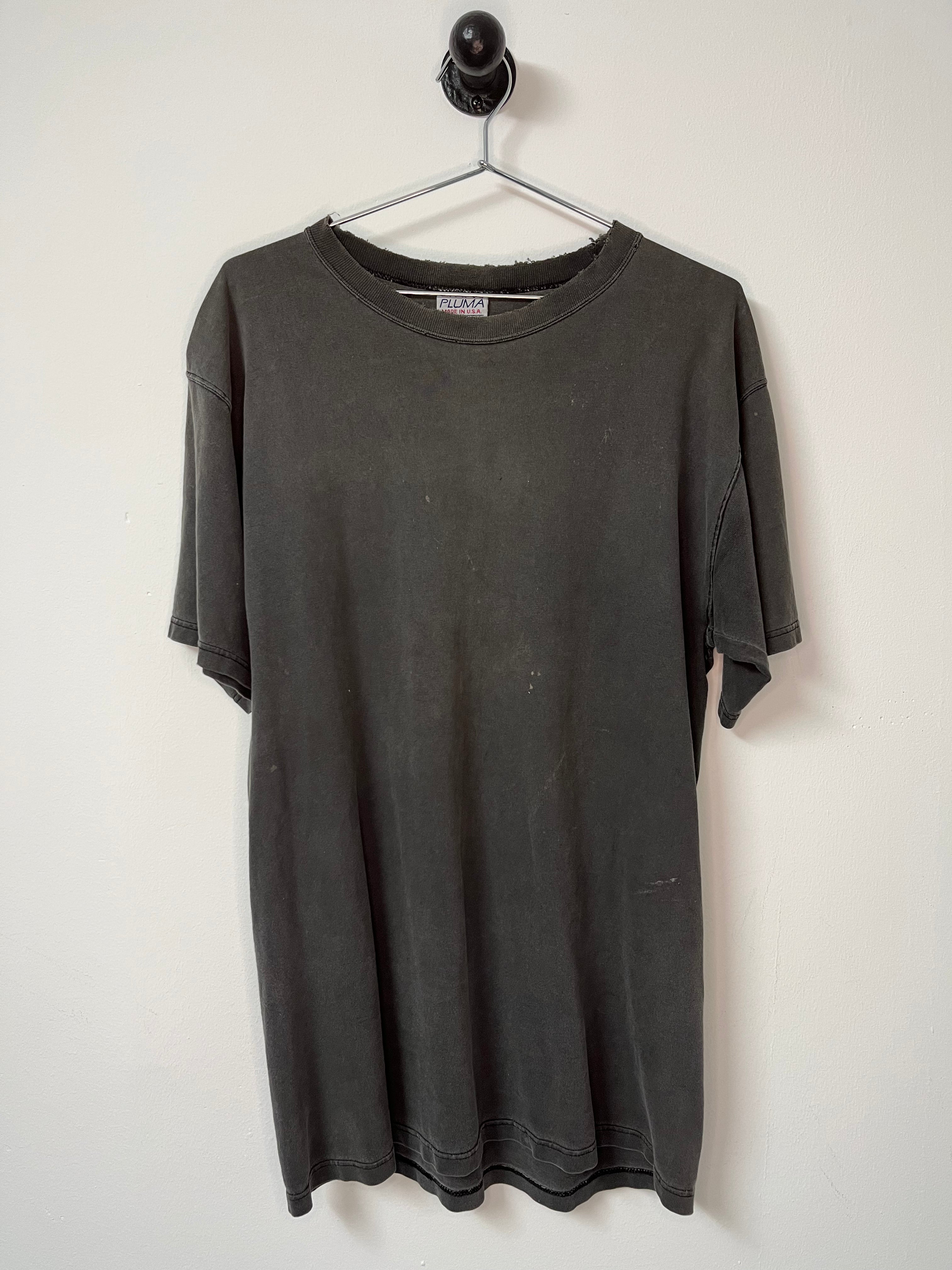 90’s Gently Distressed Faded Black T-Shirt - Washed Black/Dark Grey - M/L