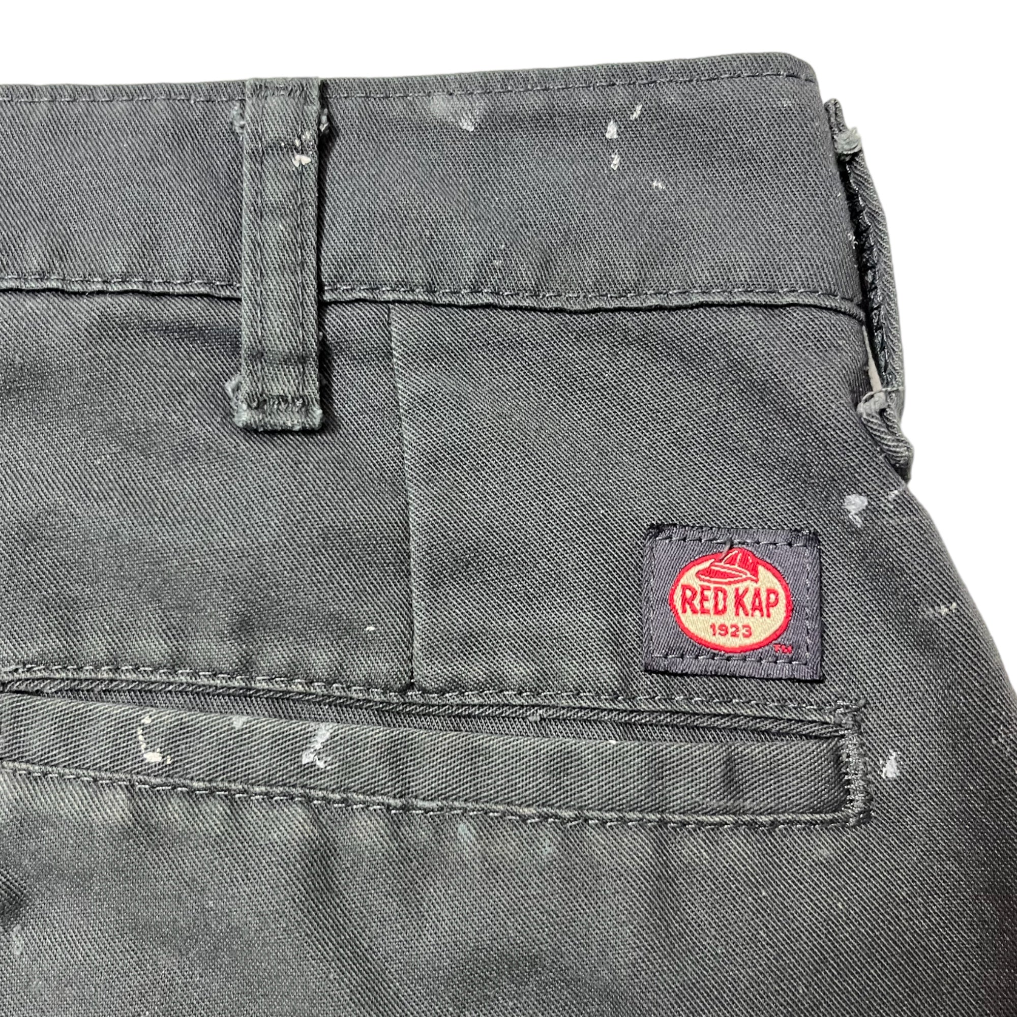 1980s Paint Distressed Red Kap Work Pants - Faded Black/Charcoal - 32x32