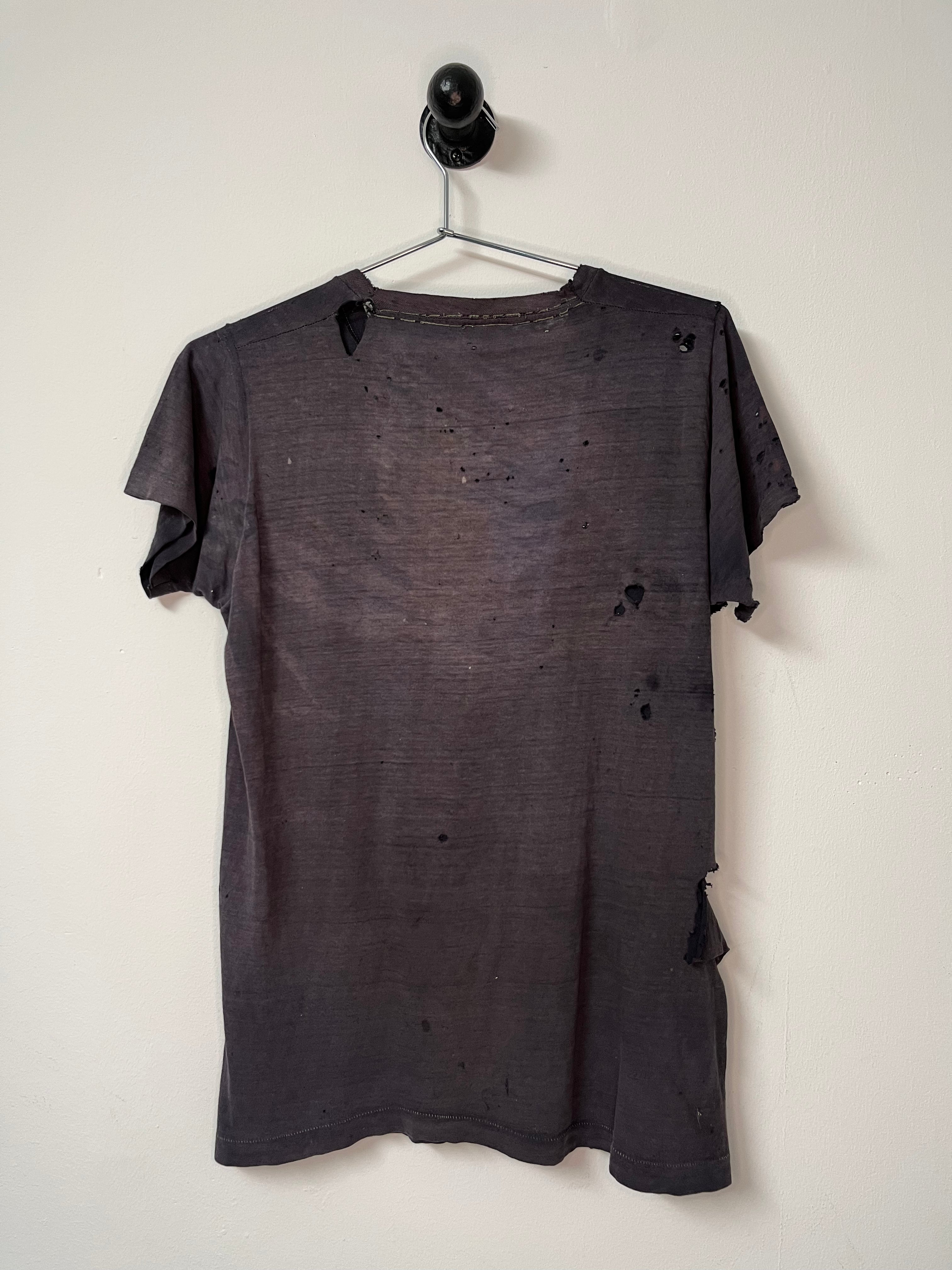 60’s Thrashed Single Stitch Pocket T-Shirt - Faded Black/Eggplant - S/M