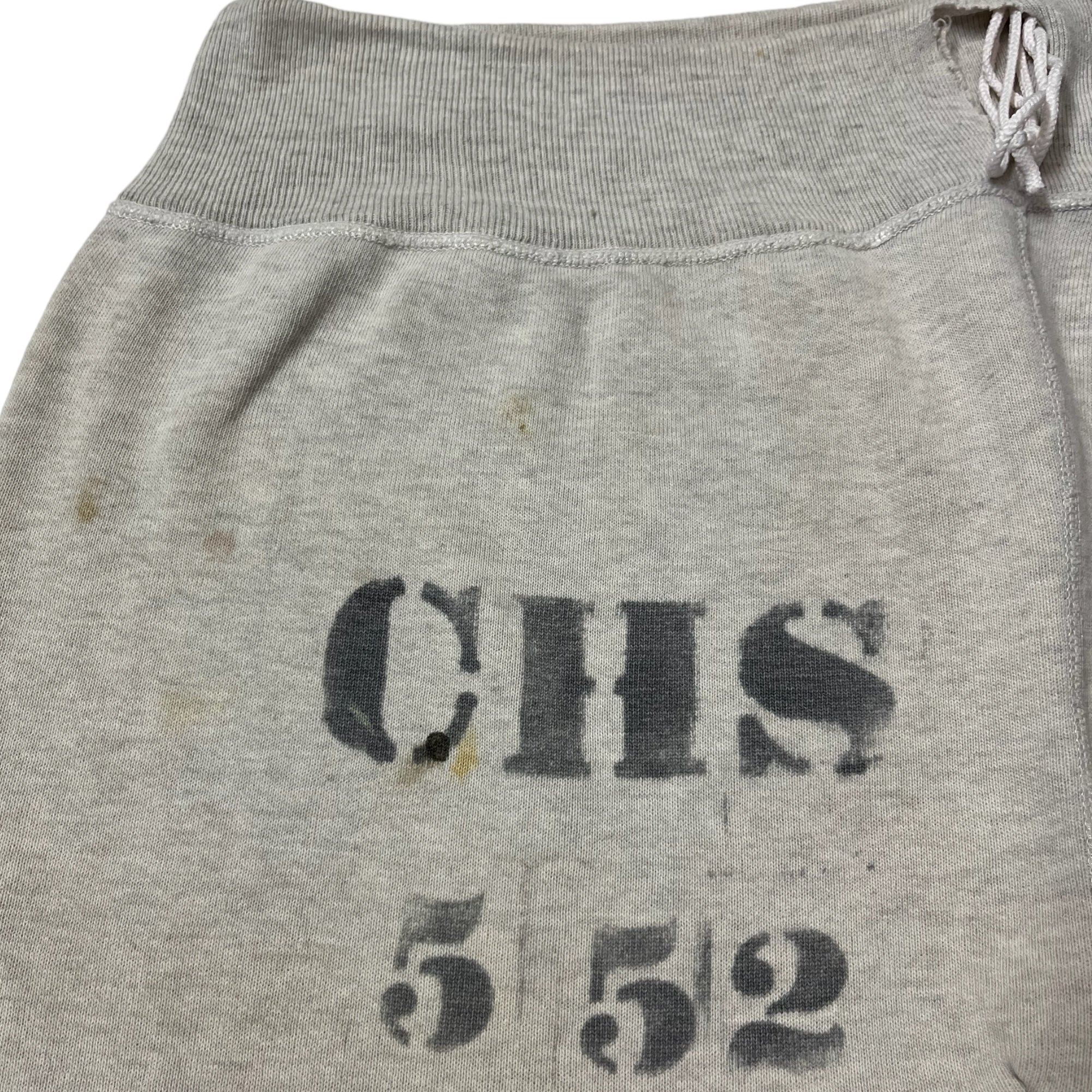 1960s Prisoner Sweatpants ‘Correctional Health Services’ - Light Heather Grey - Adjustable/34x29